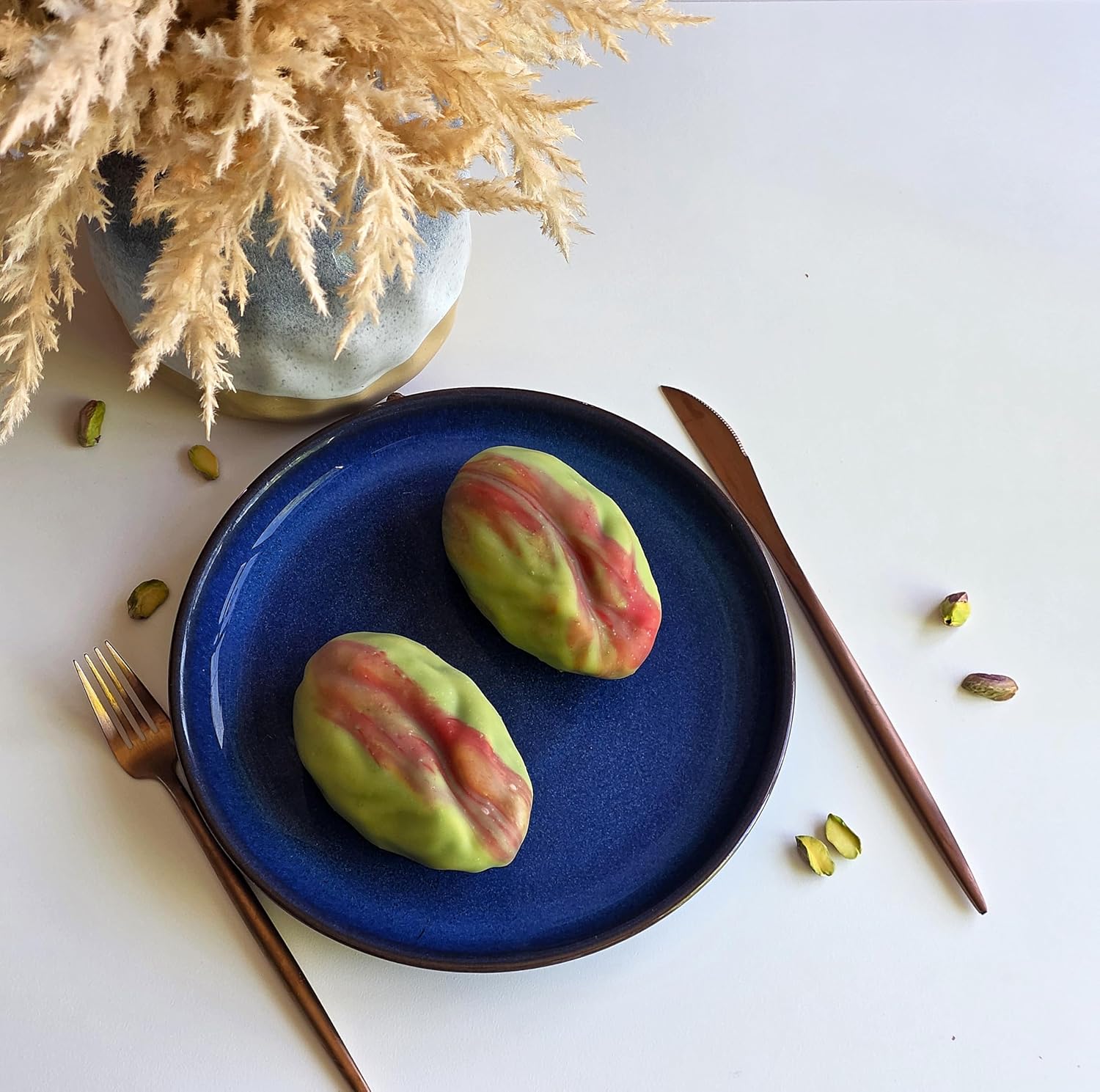 Professional 3D Pistachio Mousse Cake Mold – Premium Food-Grade Silicone Baking Tool for Viral Fruit-Shaped Pastries,6-Cavity, 3.4 oz per Cavity, for Mousse, Entremets and Chocolate Work Desserts