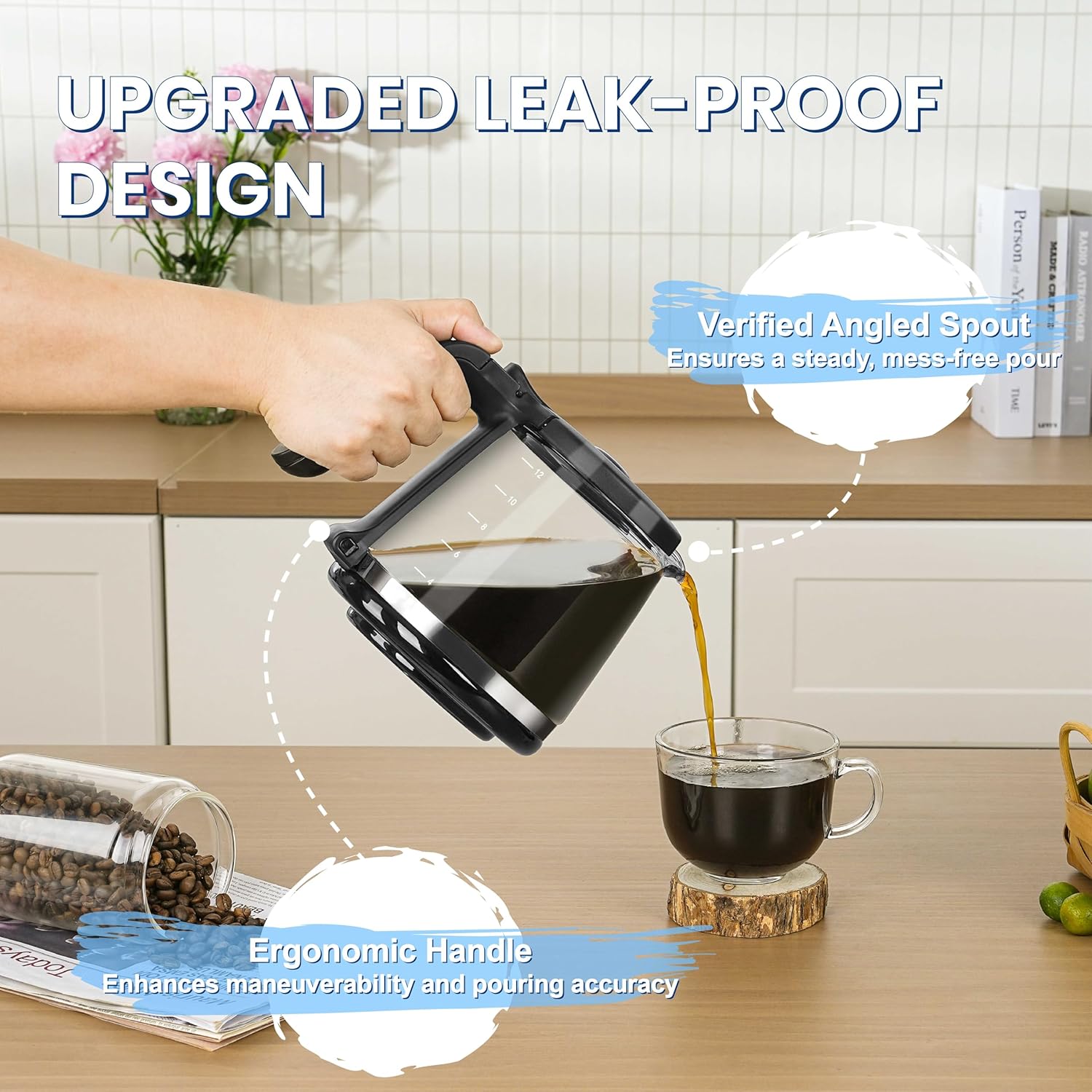 12-Cup Replacement Coffee Carafe - Compatible with Mr. Coffee Maker for Models RF, LM, PC, SC Series. - Image 5