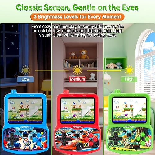 Miniatura 3 de Consola de juegos retro portátil para niños, 220 juegos clásicos, pantalla IPS de 3.5 pulgadas con ajuste de brillo, soporte integrado y batería