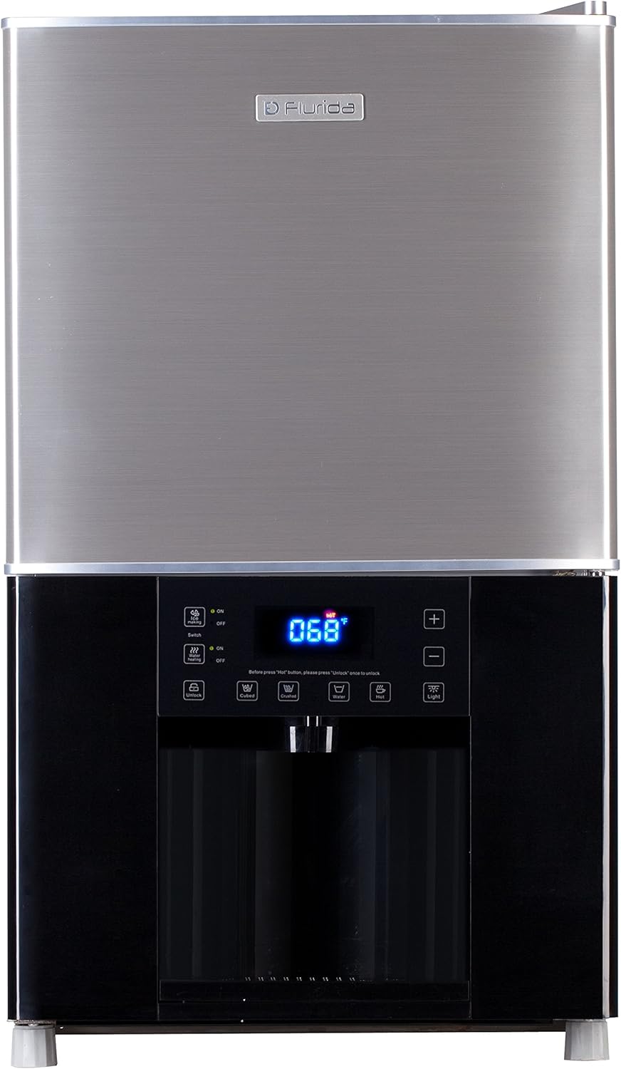 Flurida Ice and Plumbed Water Dispenser Machine Countertop