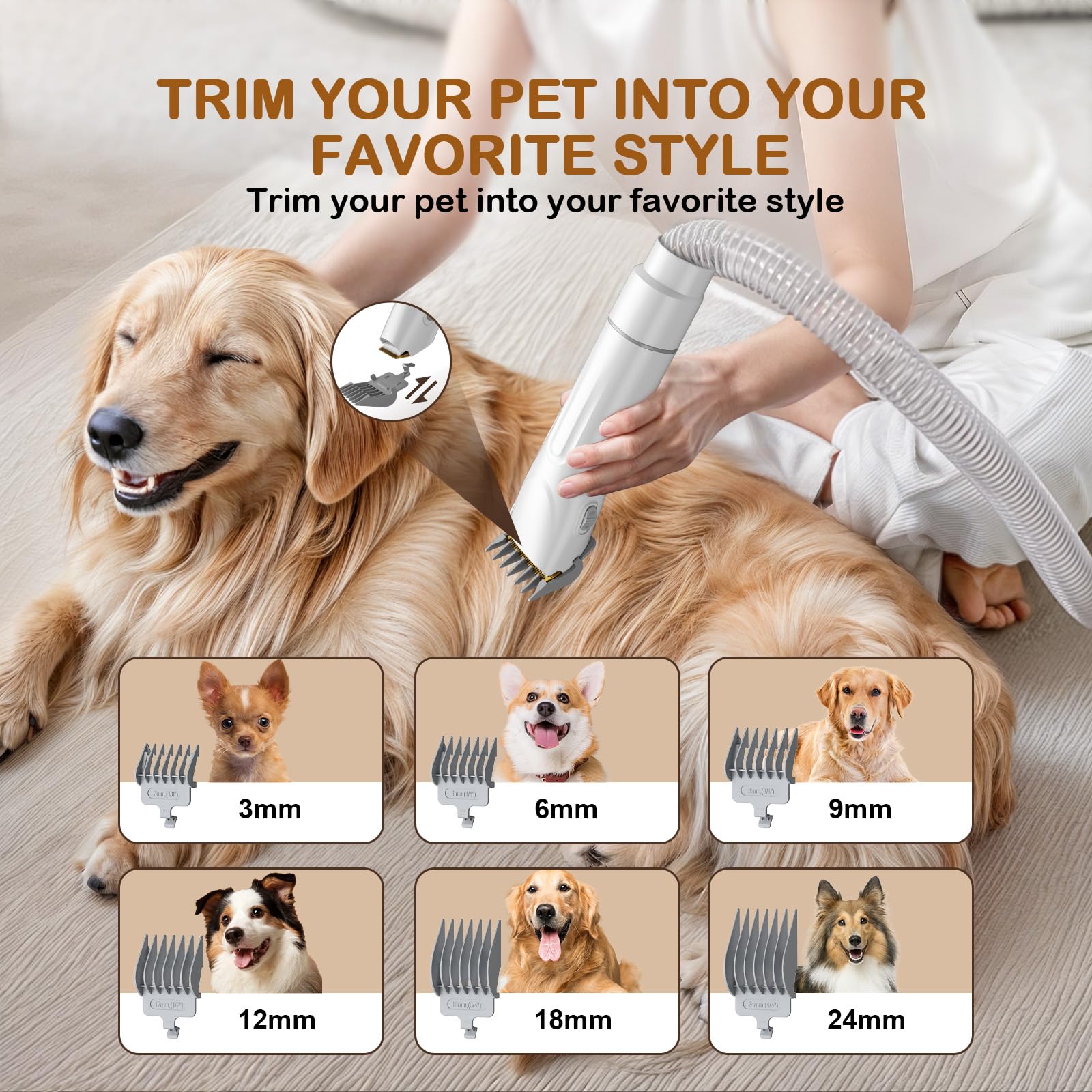 Dog Grooming Vacuum - Hair Removal Kit -6 Dog Grooming Vacuum - Hair Removal Kit -6