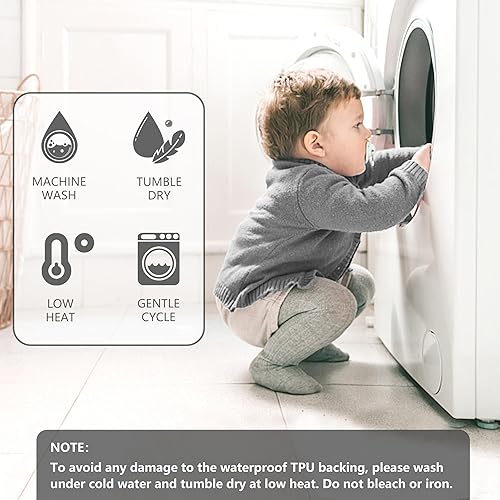 Miniatura 6 de Ruili Protector de colchón impermeable, suave, transpirable, sin ruido, lavable a máquina, elástico para bolsillos de 8 a 21 pulgadas de profundidad