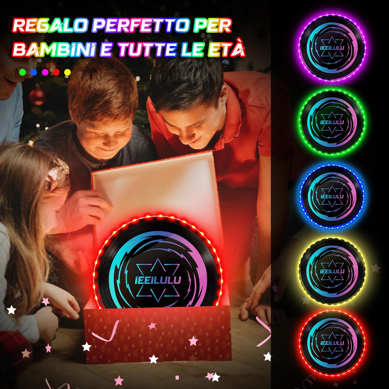 Disco da Lancio Illuminato 49 LED Frisbee da Competizione Funsport per Adulti Bambini