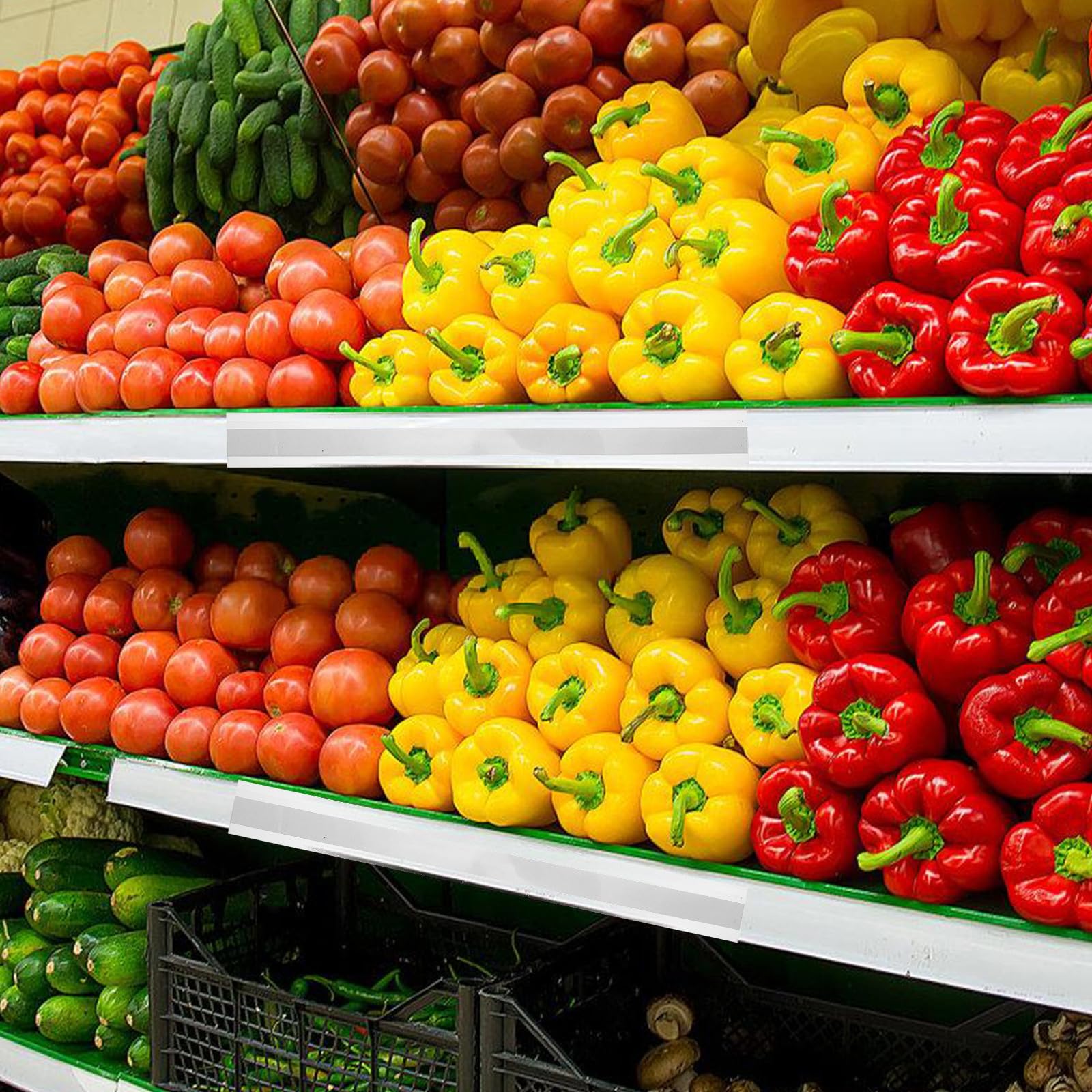 Operitacx 30 pezzi di porta etichette autoadesive per scaffali: etichette in plastica da 40x5 cm, tasca per scheda indice adesiva per supermercato, biblioteca, cucina, ufficio, libreria, cassetta