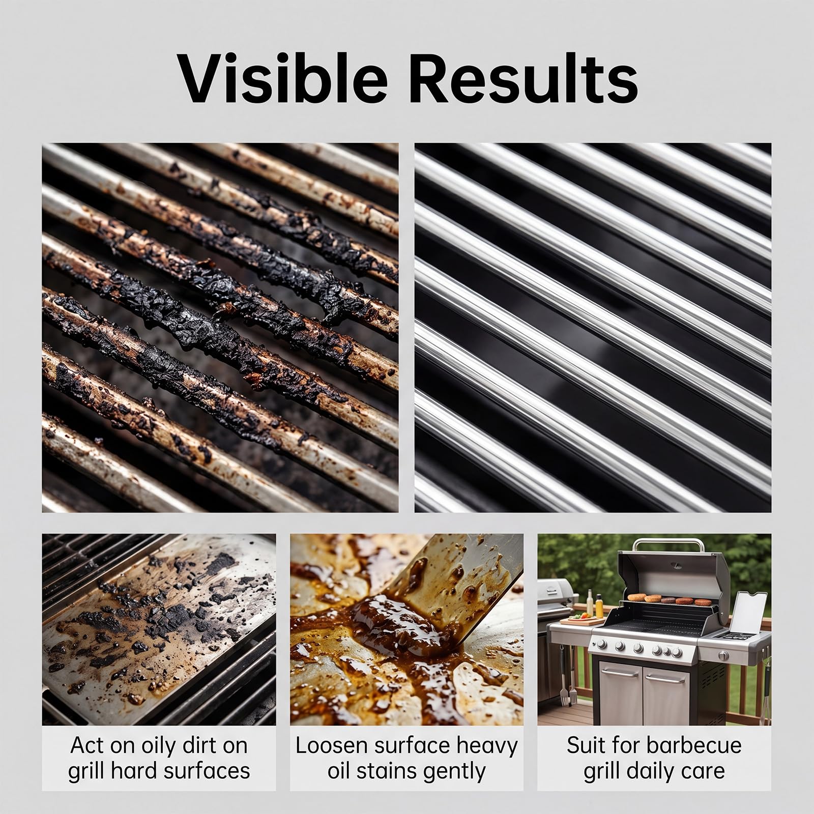 Schnell wirkendes Hochleistungs-Grillentfettungsspray, Grill- und Rostreiniger, Ofenreiniger für extreme Verschmutzungen, Allzweck-Hochleistungsreiniger für angebrannte Speisereste und Fett. (4PCS)