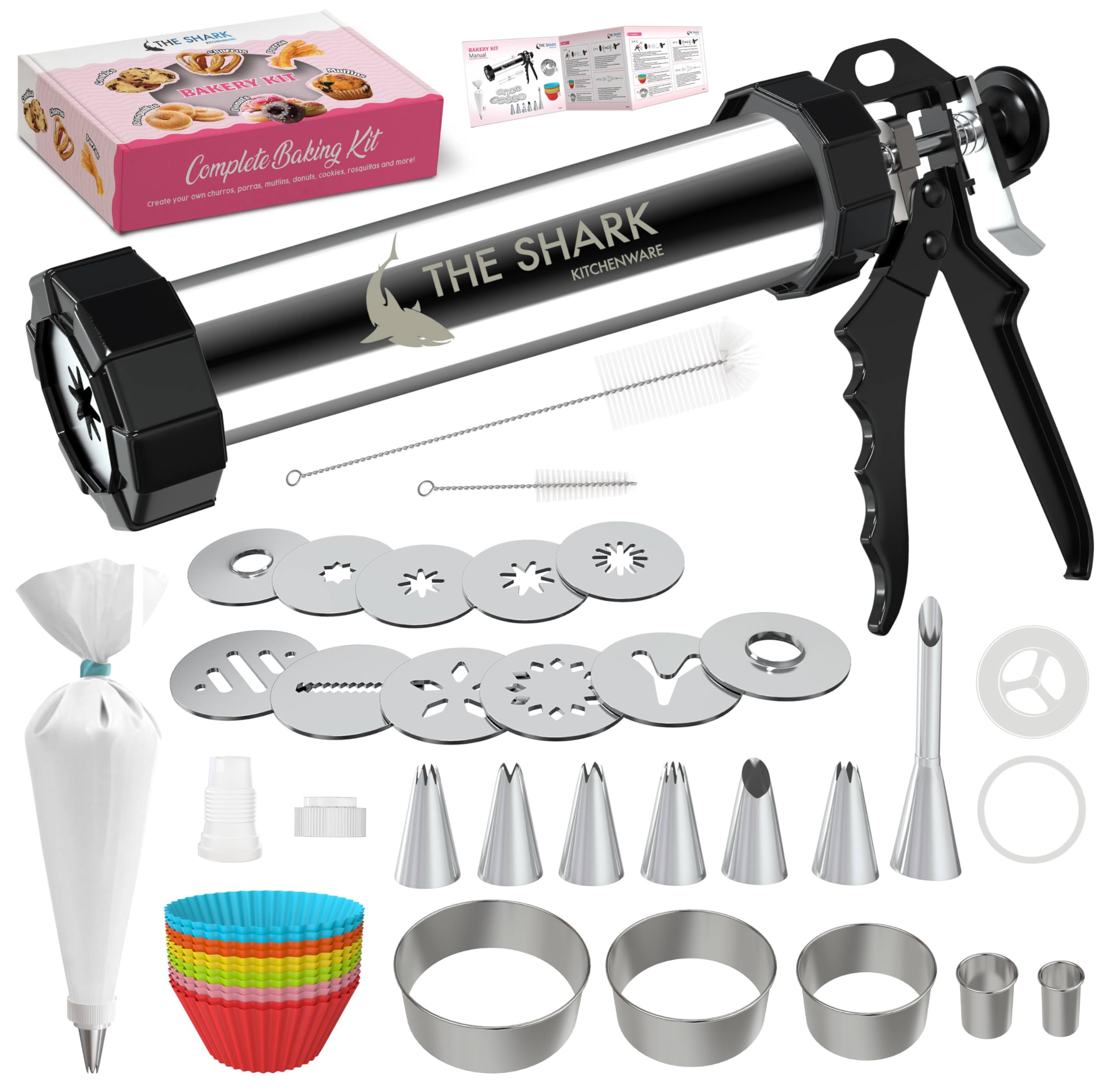 Churro Maker Machine, Stainless Steel, Maquina para hacer Churros Rellenos, Churreras para Churros, Maquina de Churros Profesional, Baking Supplies for Home Bakers,Baking Set for adults,Bakeware Sets