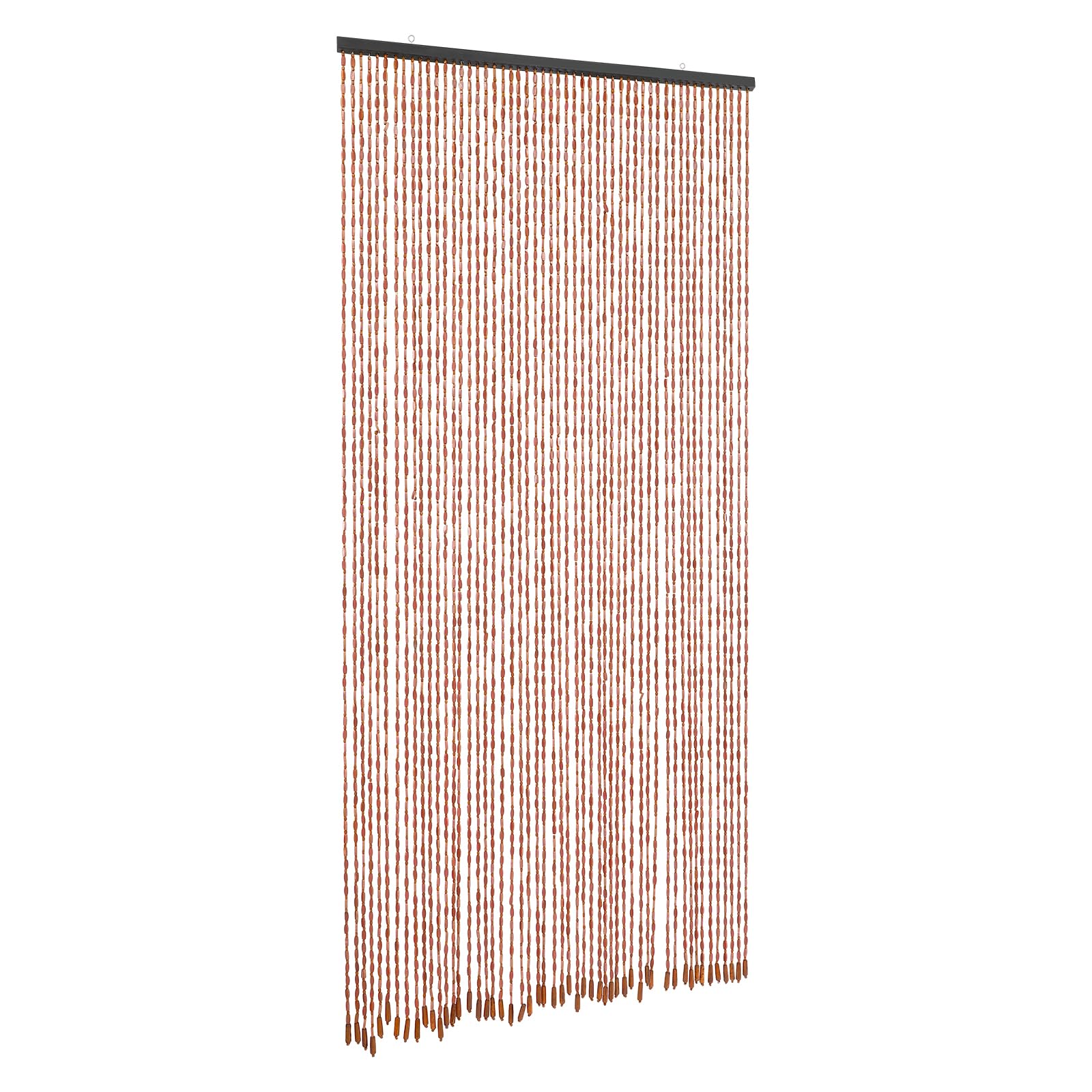 Cortina de puerta de bambú, estilo chino vintage, cortina de madera segura, bordes lisos con colgante, para puerta de casa y dormitorio, color café, 200 x 90 cm