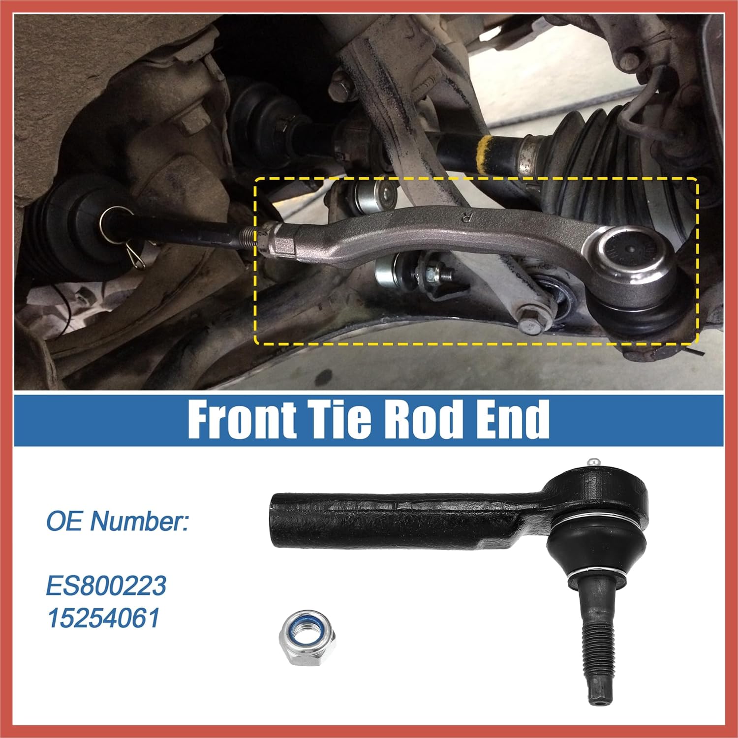 ACROPIX 2pcs Front Outer Tie Rod End Links Kit Suspension Steering Tie Rod End ES800223 for Cadillac Escalade 2007-2014 for Chevrolet Silverado 1500 for GMC Sierra 1500 Car Parts