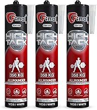 FINAL High Tack Mounting Adhesive - 3 x 490 g Cartridge - High Quality Hybrid MS Polymer Building Adhesive, Reliable Mounting Adhesive for Perfect Adhesion Indoor and Outdoor Use