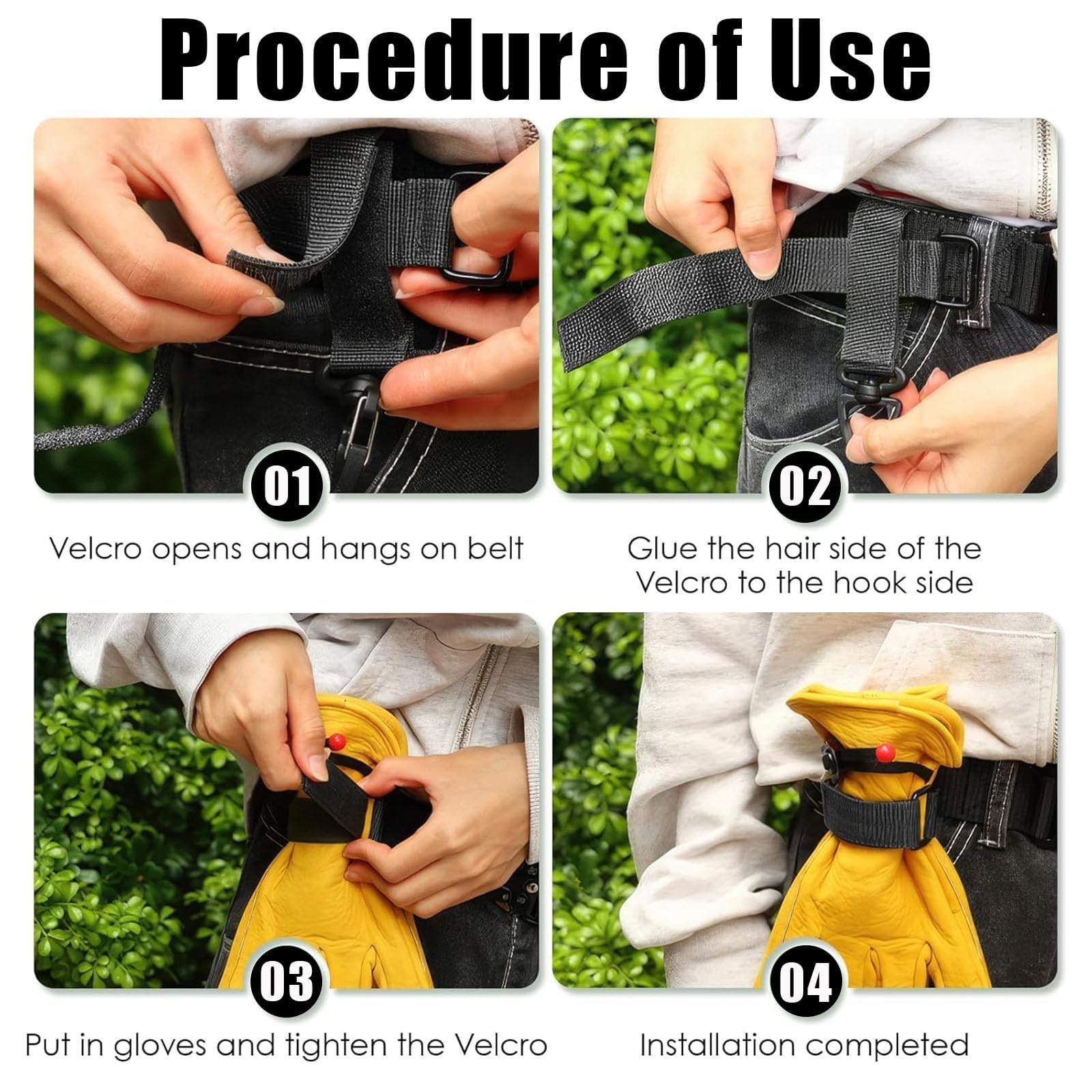 2 Piezas Unidades de Soporte para Guantes, Pinza Multiusos para Guantes de Trabajo, Cinturón Policial, Portaguantes Cinturon, para Jardines, Obras de Construcción (Negro)