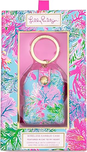 Miniatura 2 de Lilly Pulitzer Soporte para auriculares de cuero sintético, lindo llavero con acceso al puerto de carga, cay to my heart