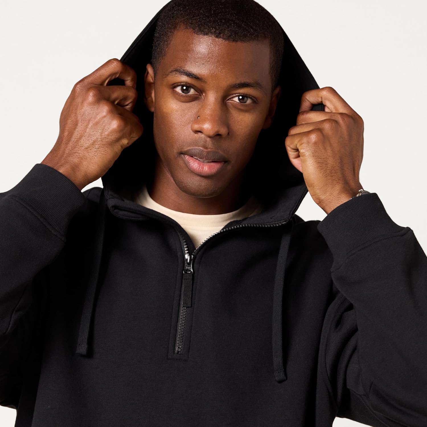 Amazon Essentials Men's Quarter-Zip Oversized-Fit Hoodie Sweatshirt - Image 4