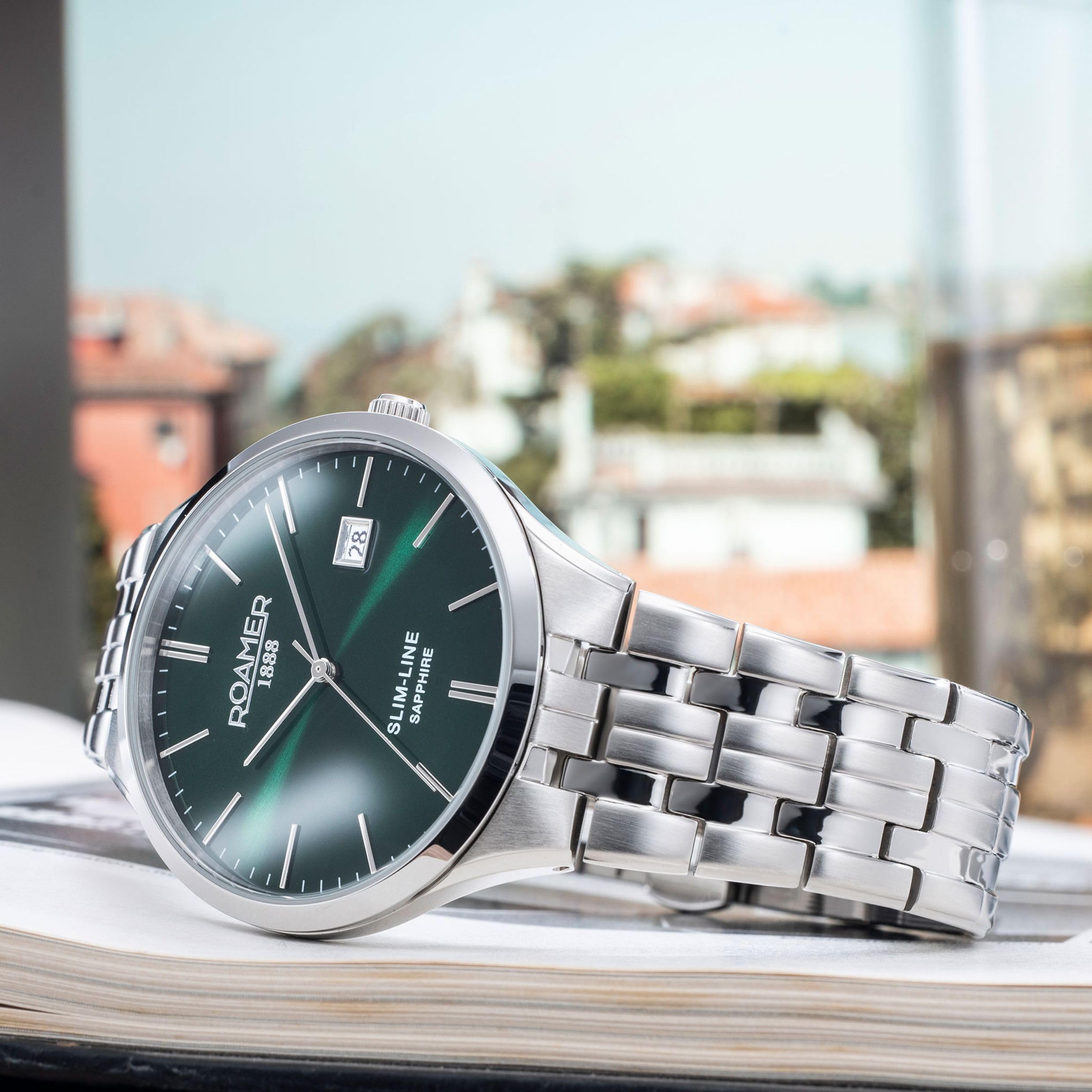 Roamer - Date watch Slim-Line Classic - Quartz movimento dell'orologio - Larghezza della cassa: 40 mm - Acciaio inossidabile - 5 ATM
