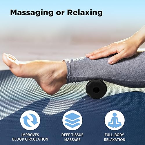 Miniatura 3 de Juego de bolas de masaje y rodillo de pies 5 en 1, rodillo masajeador de pies, lacrosse, cacahuete, pincho, bola de masaje de ejercicio de mano para