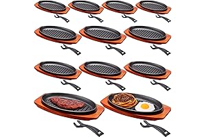 Mifoci Sizzling Steak Plates with Cast Iron Griddle