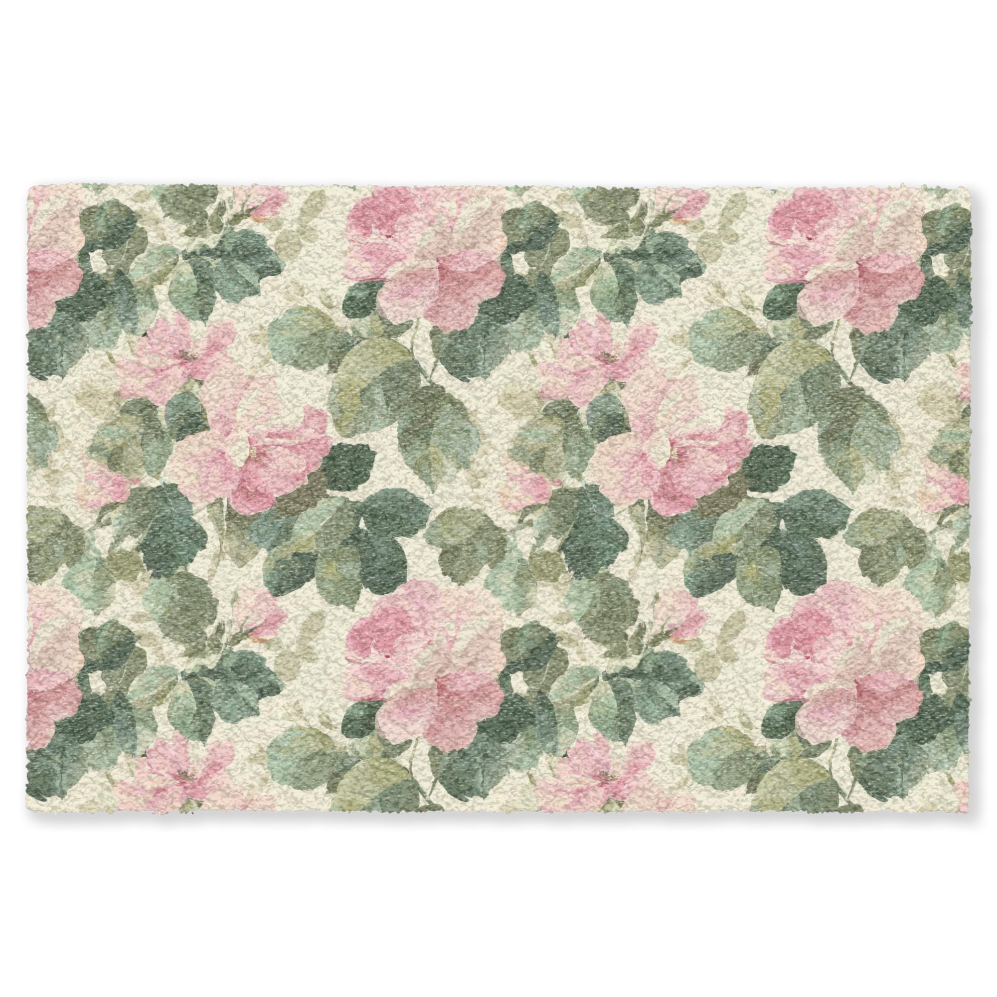 Alfombra Rectangular 180x120 cm Salon Colores Dormitorio Grandes Carpetes Cuarto Bedroom Antideslizante Absorbente De Sonido Carpete Rosas - Botánico - Rosa