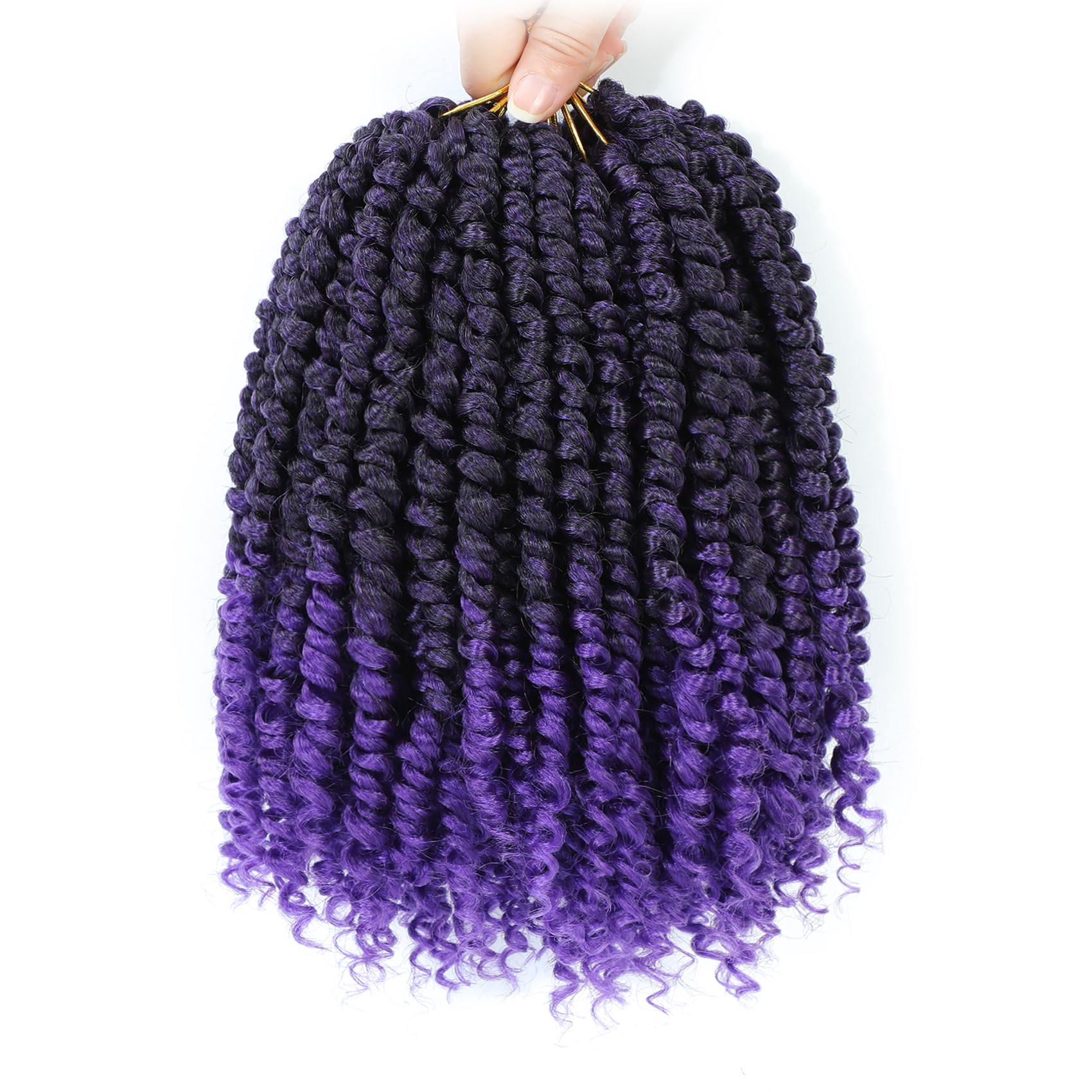 Passion Twist Hair 12 Inch 8 Packs, Pre Twisted Passion Twist Crochet Hair For Black Women, Pre Looped Passion Twist Curly Crochet Hair, Short Crochet