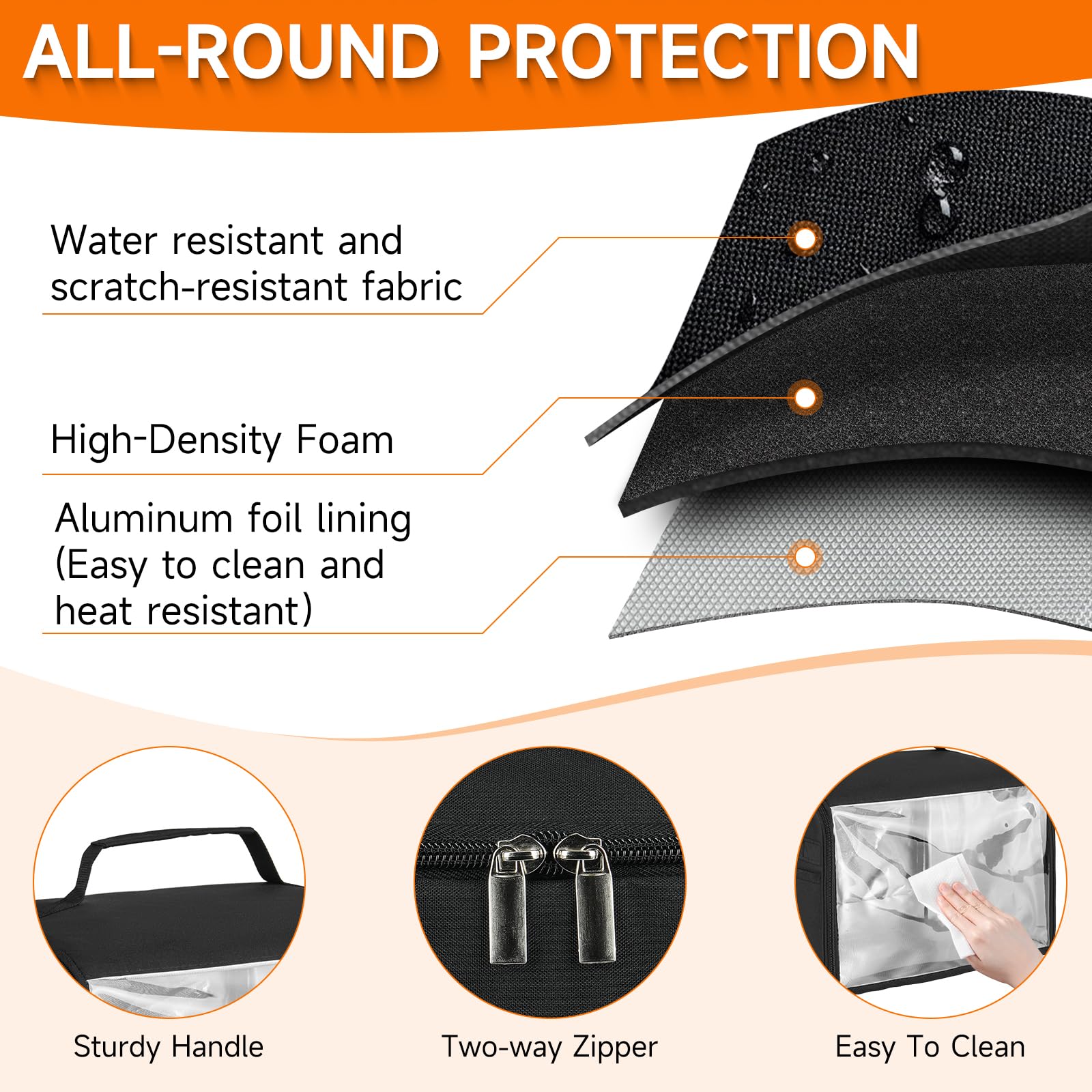 Dreaweet Heart Orange Toaster Cover 4 Slice Long Slot Bread Maker Dust Cover Keep Kitchen Tidy And Clean Home Decor