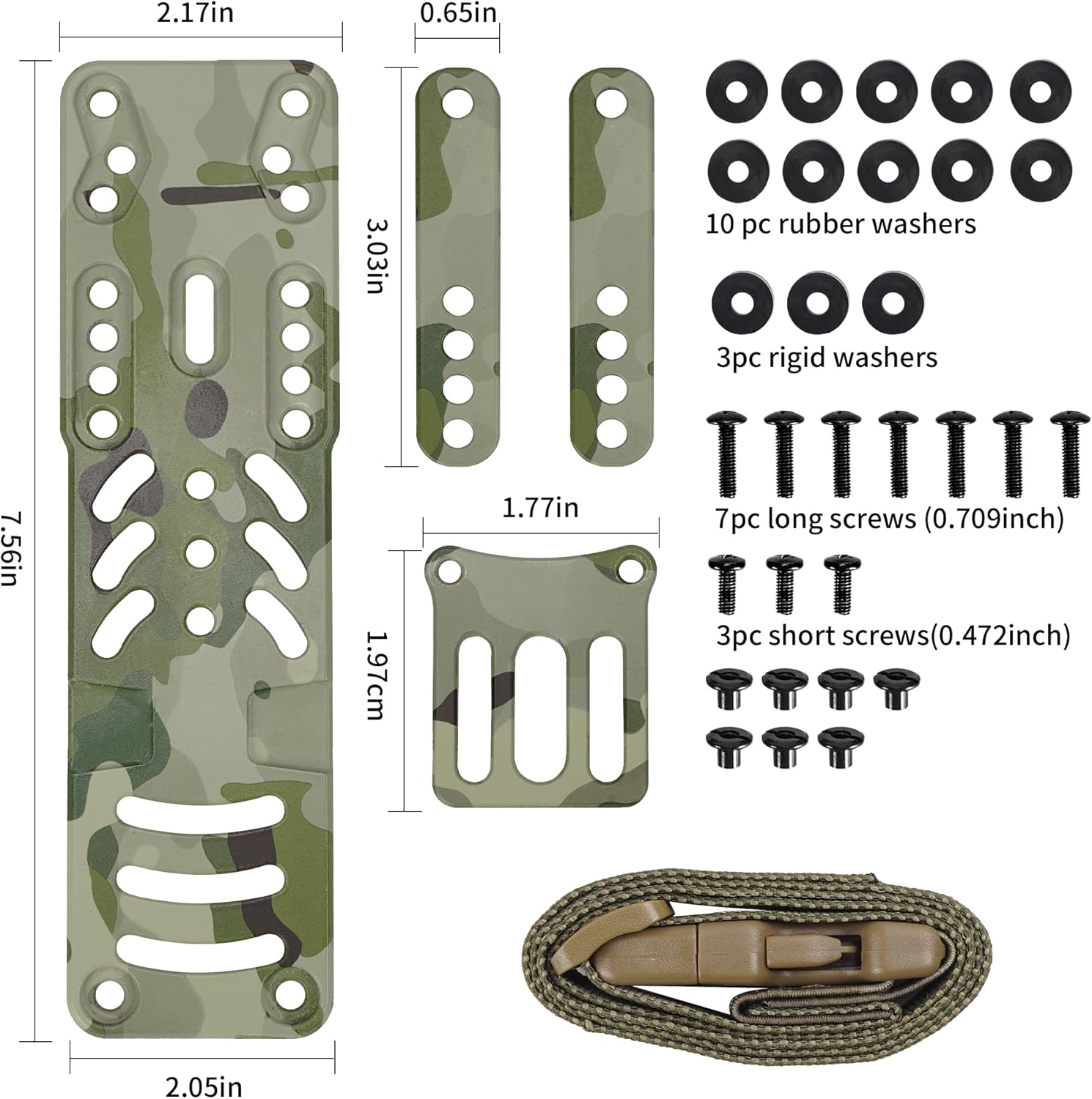 Drop Leg Strap Holster for QLS, Aluminum Alloy Modular Holster Adapter with Thigh Strap, Drop Leg Adapter Mount for Police Gearfor Police and Airsoft Gear