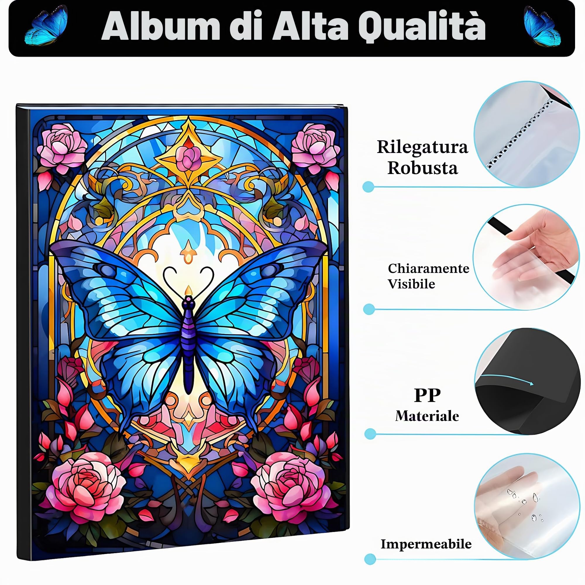 Diamond Painting Bilder Album A2, Raccoglitore per Dipinti a Diamante 5D, Diamond Painting Sammelmappe A2, Diamond Painting Storage Book (Copertina Colori, 30 Tasche 60 Pagine)