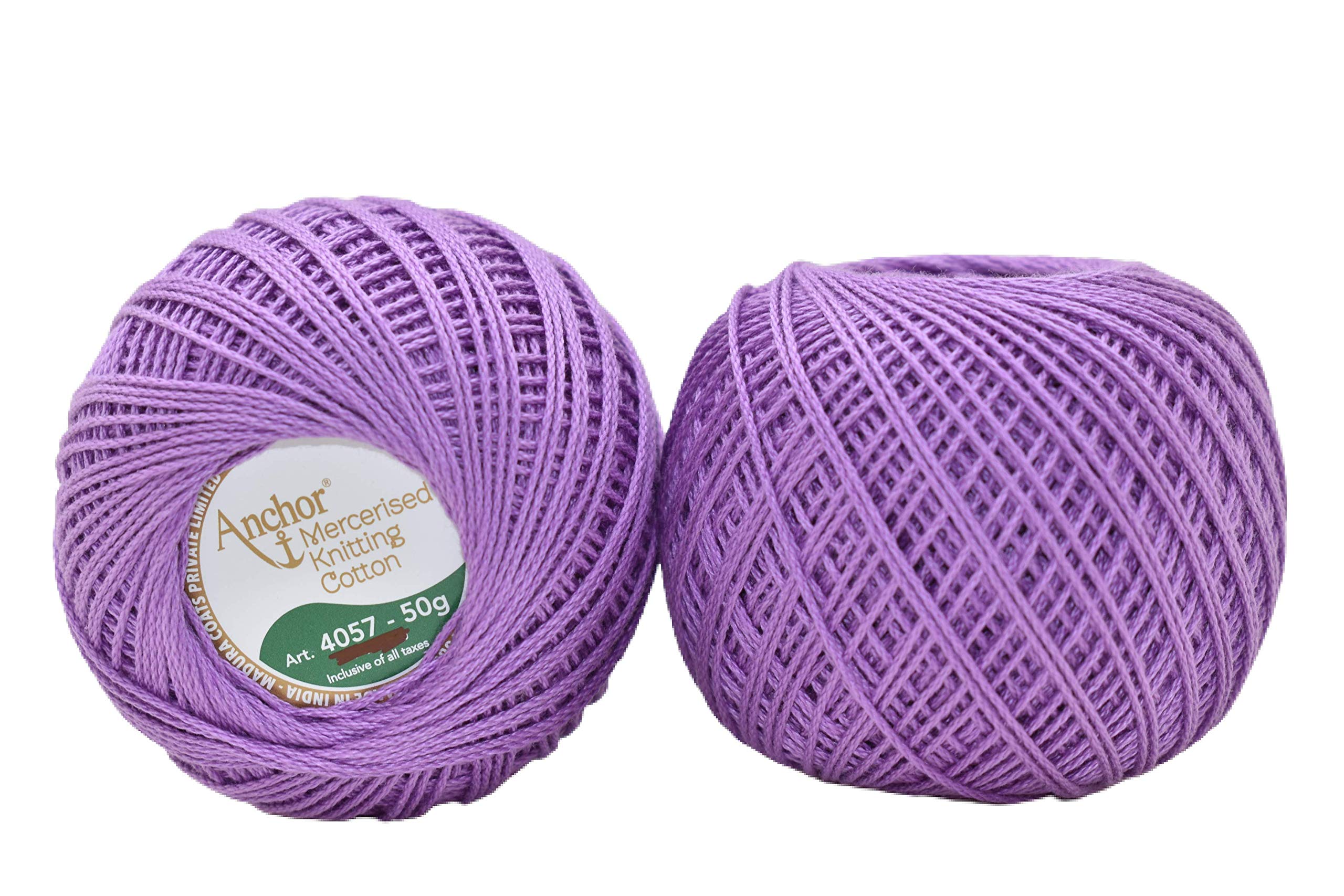 HUNNY- BUNCH® Premium Anchor Mercerised Knitting Crochet Cotton Thread Yarn Balls for Knitting, Weaving, Embroidery, DIY and Craft Making (Art. 4057) 50G - Pack of 1 (98)