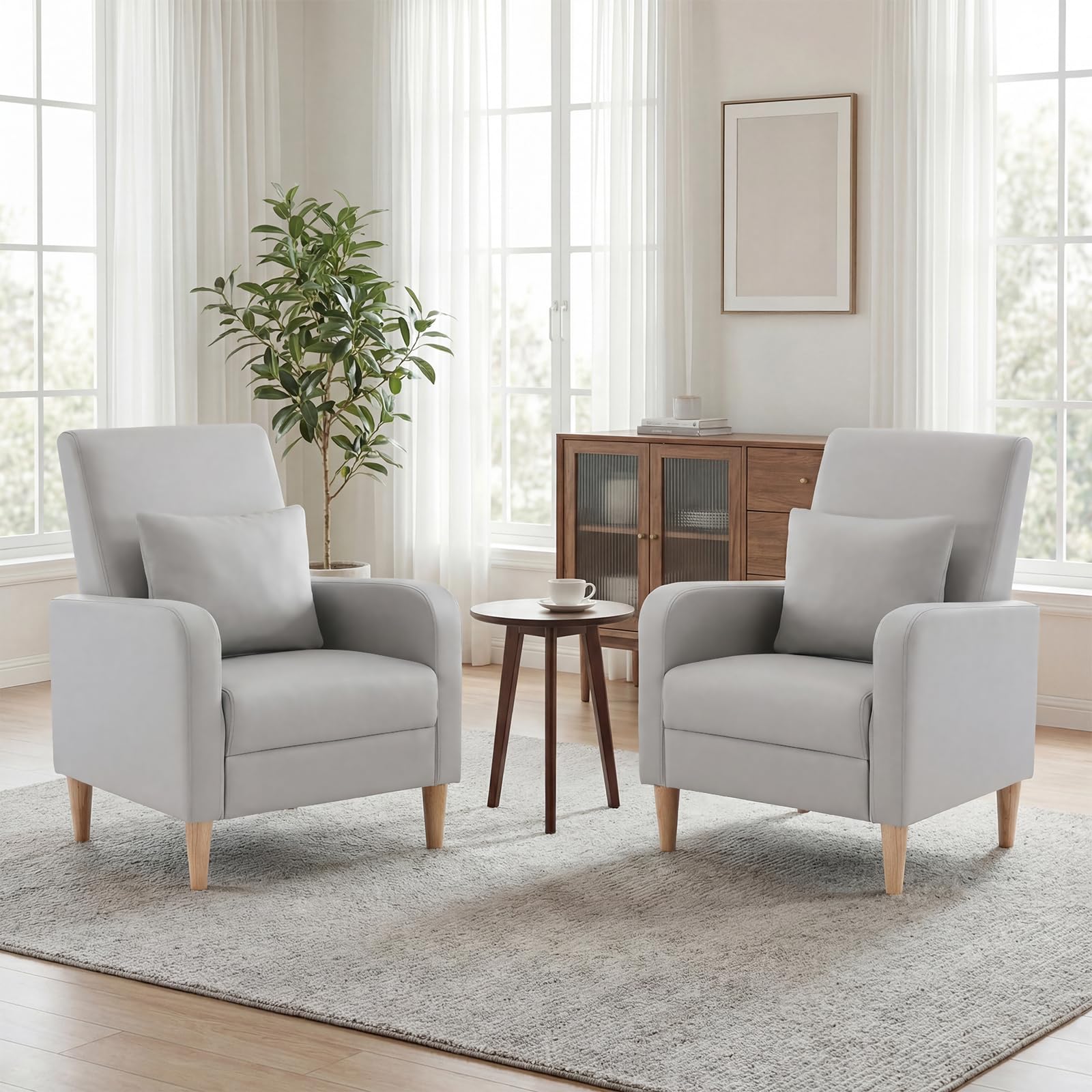 Mid-Century Modern Accent Chairs, Set of 2