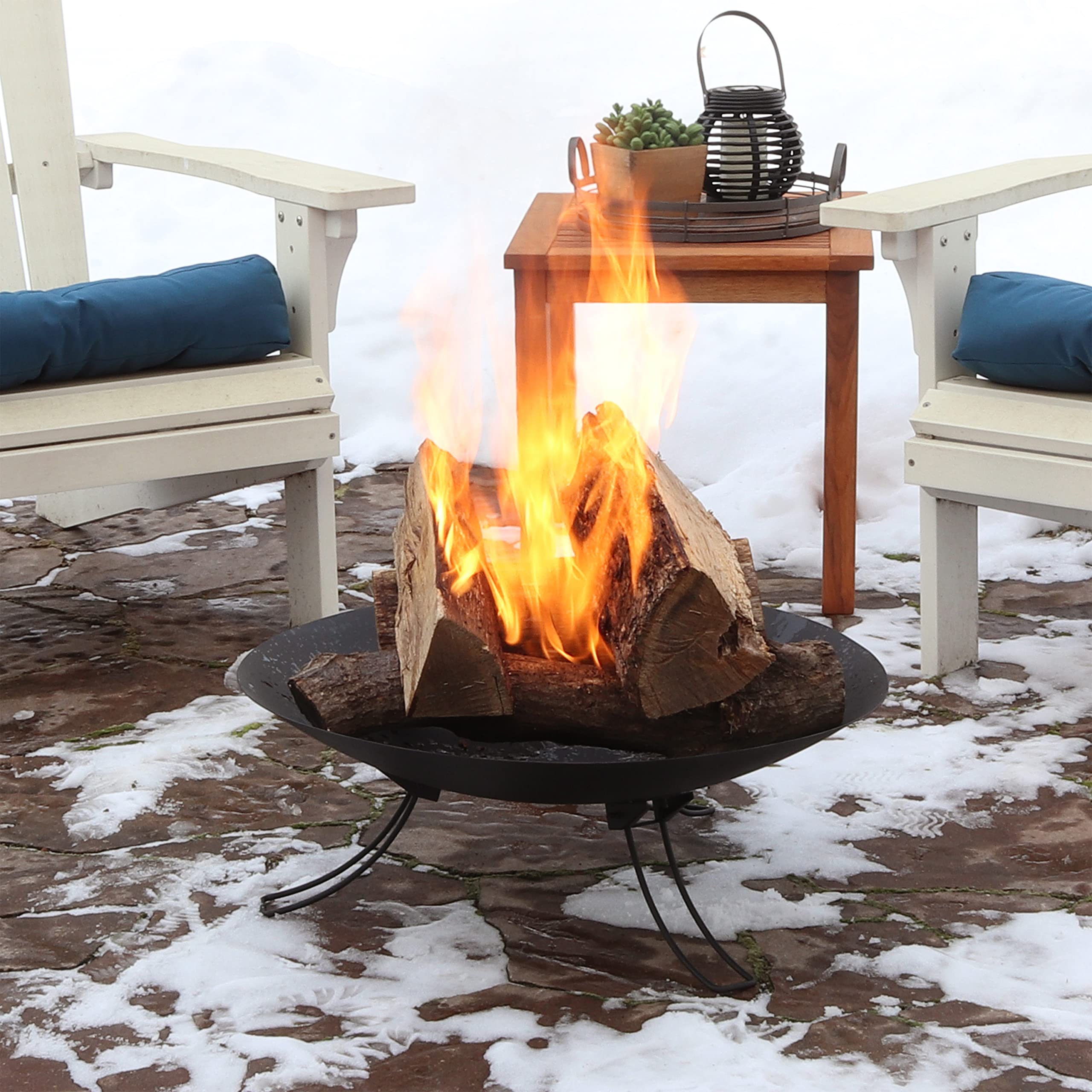 Amazon.com : Sunnydaze Portable Folding Fire Pit- Outdoor Classic