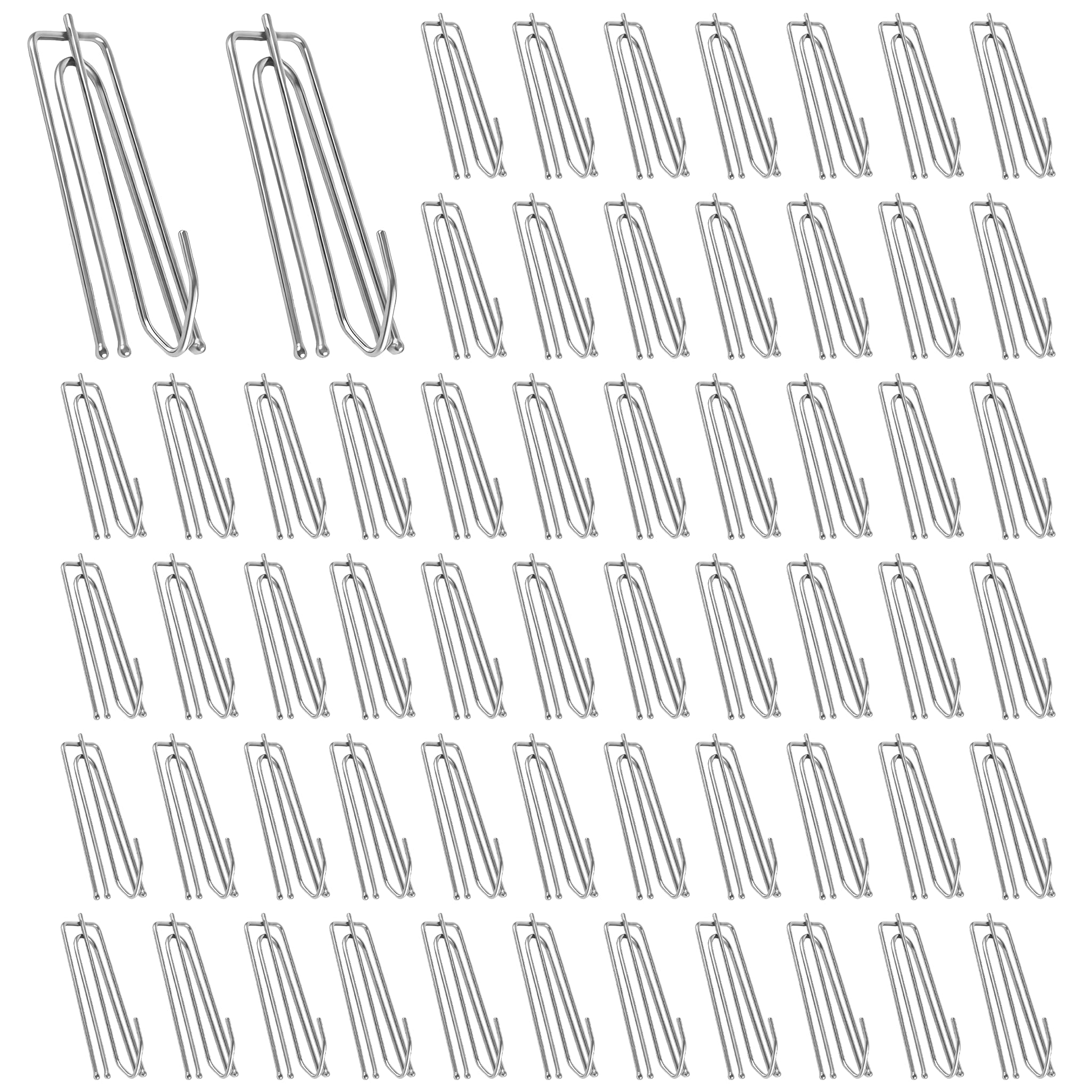 60 Pcs Pinch Pleat Curtain Hooks, Metal Pencil Pleat Curtain Hooks Heavy Duty, 4 Claws Stainless Steel Header Tape Pins Hook for Pinch Curtains Window Door Bathroom (Silver)