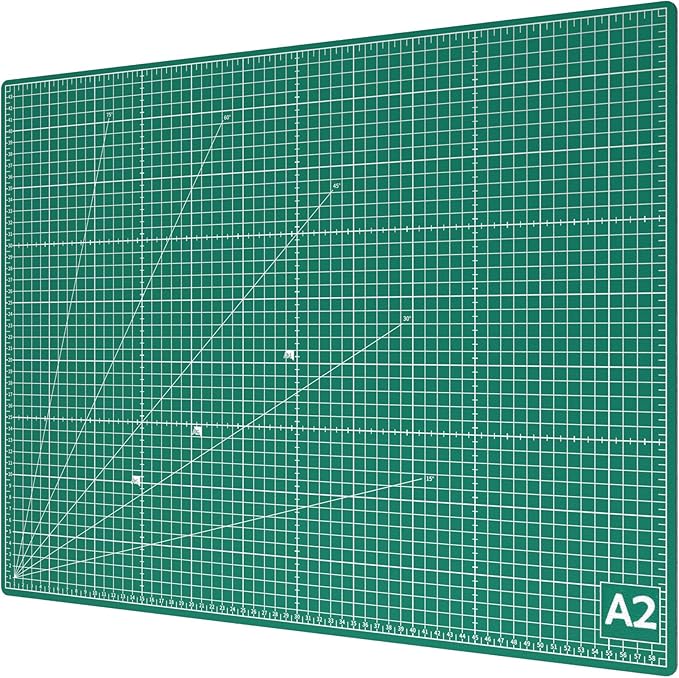 ACROPAQ A2 Cutting Mat - Self-Repairing, A2 (60 x 45 cm), 5 Layers of Protection for Your Furniture, with Grids and Corner Marks on Both Sides - DIY Mat, Cutting Mat
