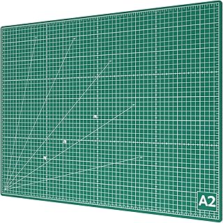 ACROPAQ Tapis de Decoupe A2 - Auto-Réparateur, A2 (60 x 45 cm), 5 Couches de protection pour vos meubles, Avec grilles et repères d'angle sur les deux faces - Tapis de Bricolage, Tapis decoupe