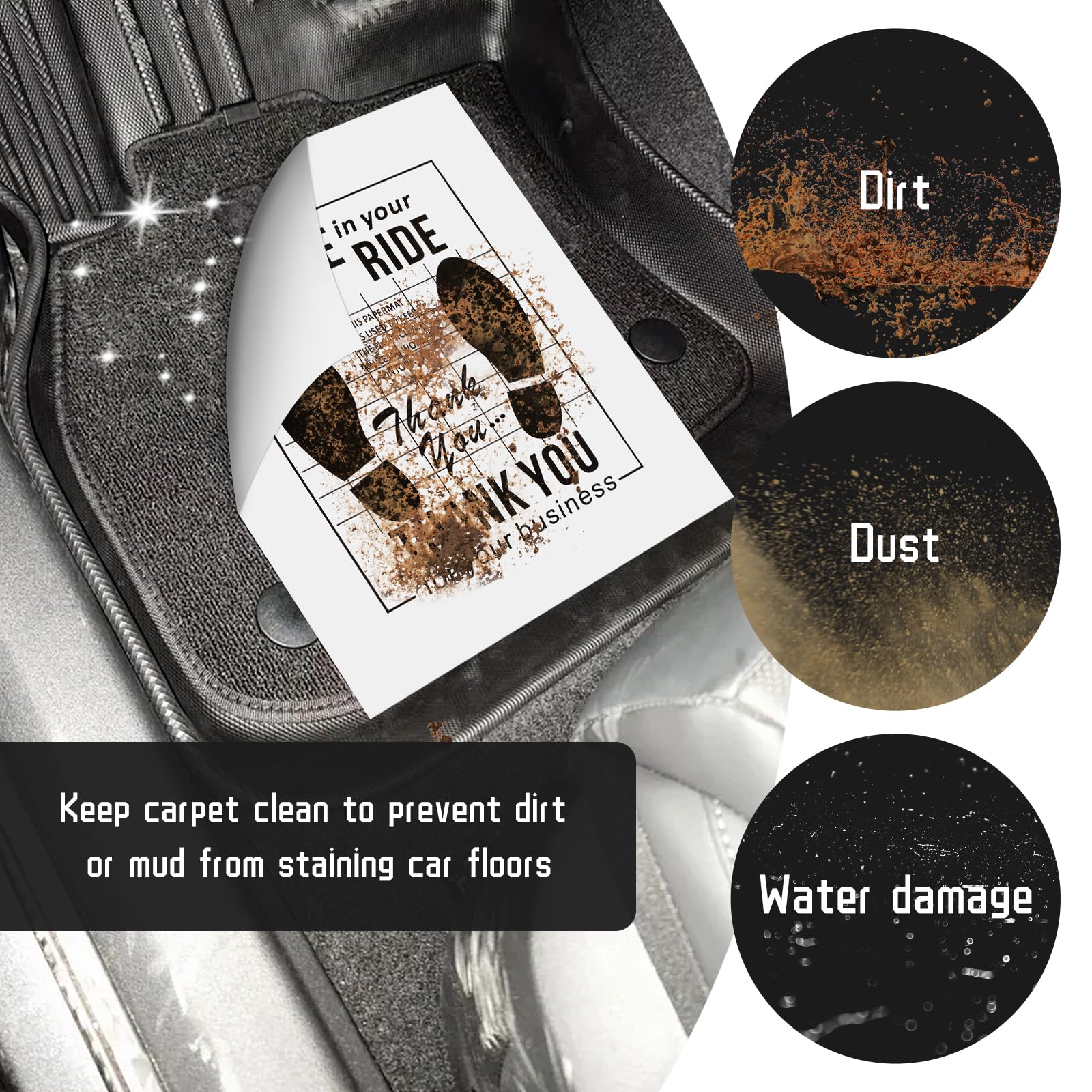 50PCS Paper Floor Mats for Cars Thickened 19 29x15 35 Disposable Floor Mats for Cars Avoid Soiled Mat — view 4