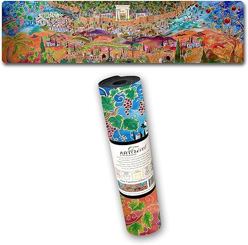 Jerusalem ArtTrivet - Camino de mesa y salvamanteles resistentes al calor, parte superior de tela y base de goma antideslizante (12 x 48 pulgadas)