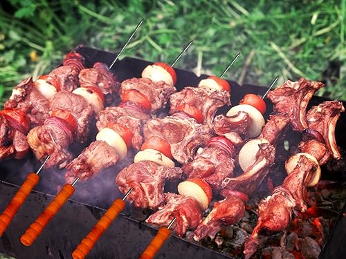 Miniatura 3 de Home-Complete HC-1001 - Juego de herramientas para barbacoa de madera 18 accesorios de barbacoa de acero inoxidable con asas y funda de madera