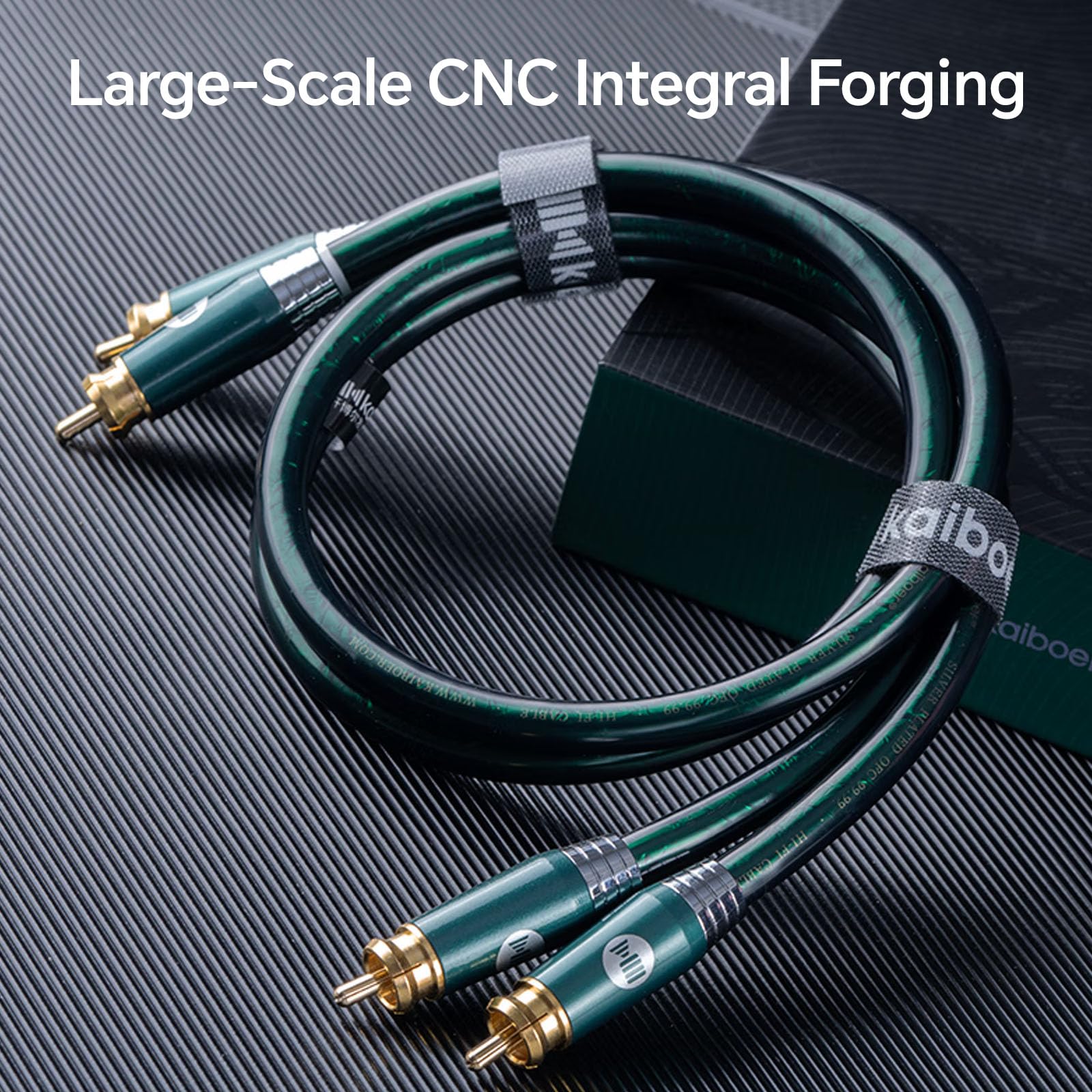 Cavo coassiale audio digitale M/M [placcato in argento | nucleo in rame | 17AWG], cavo coassiale RCA, 2RCA maschio a 2RCA maschio L/R, cavo audio coassiale digitale, smeraldo