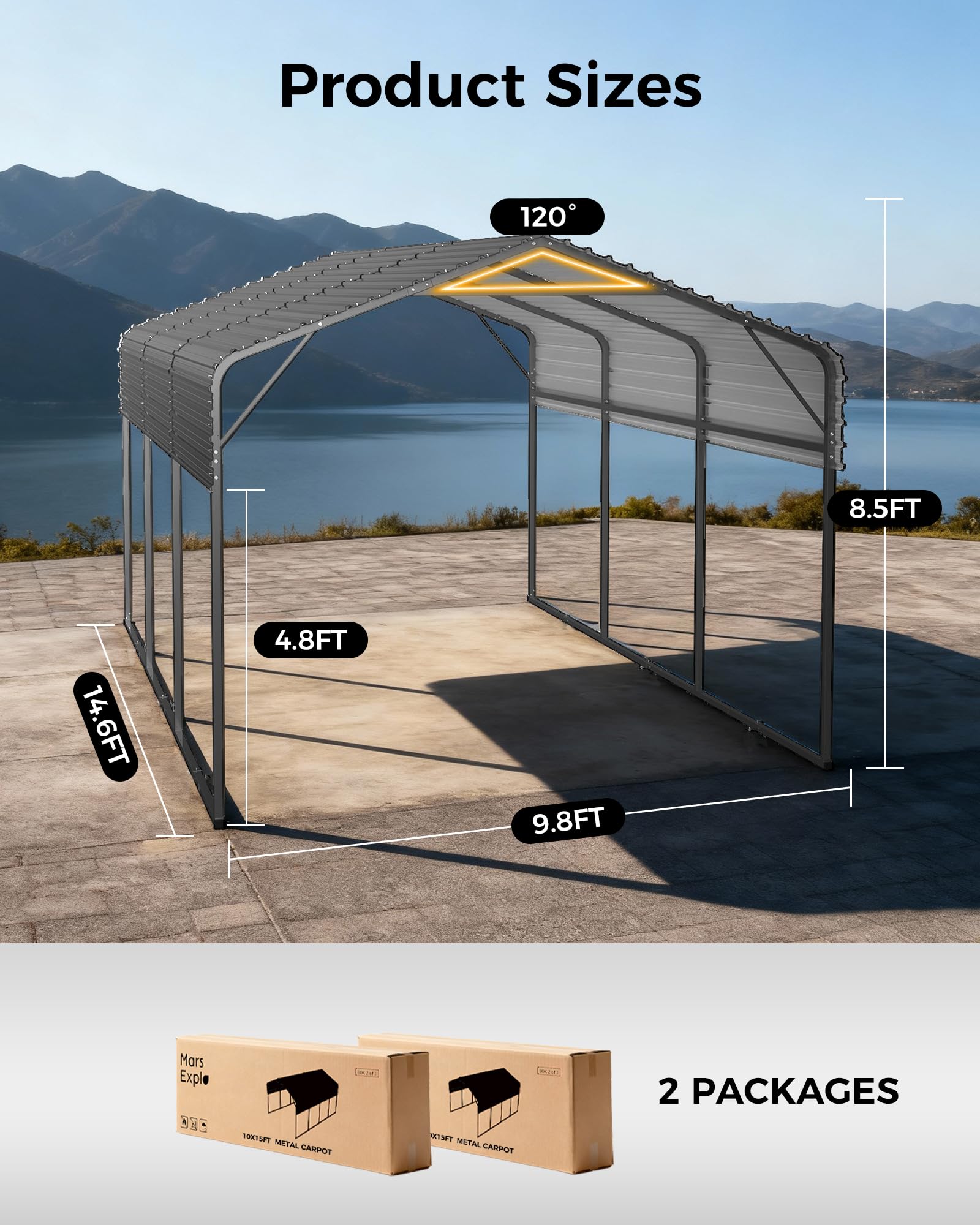 Amazon.com: Mars Explo 12x20FT Heavy Duty Metal Carport Kit