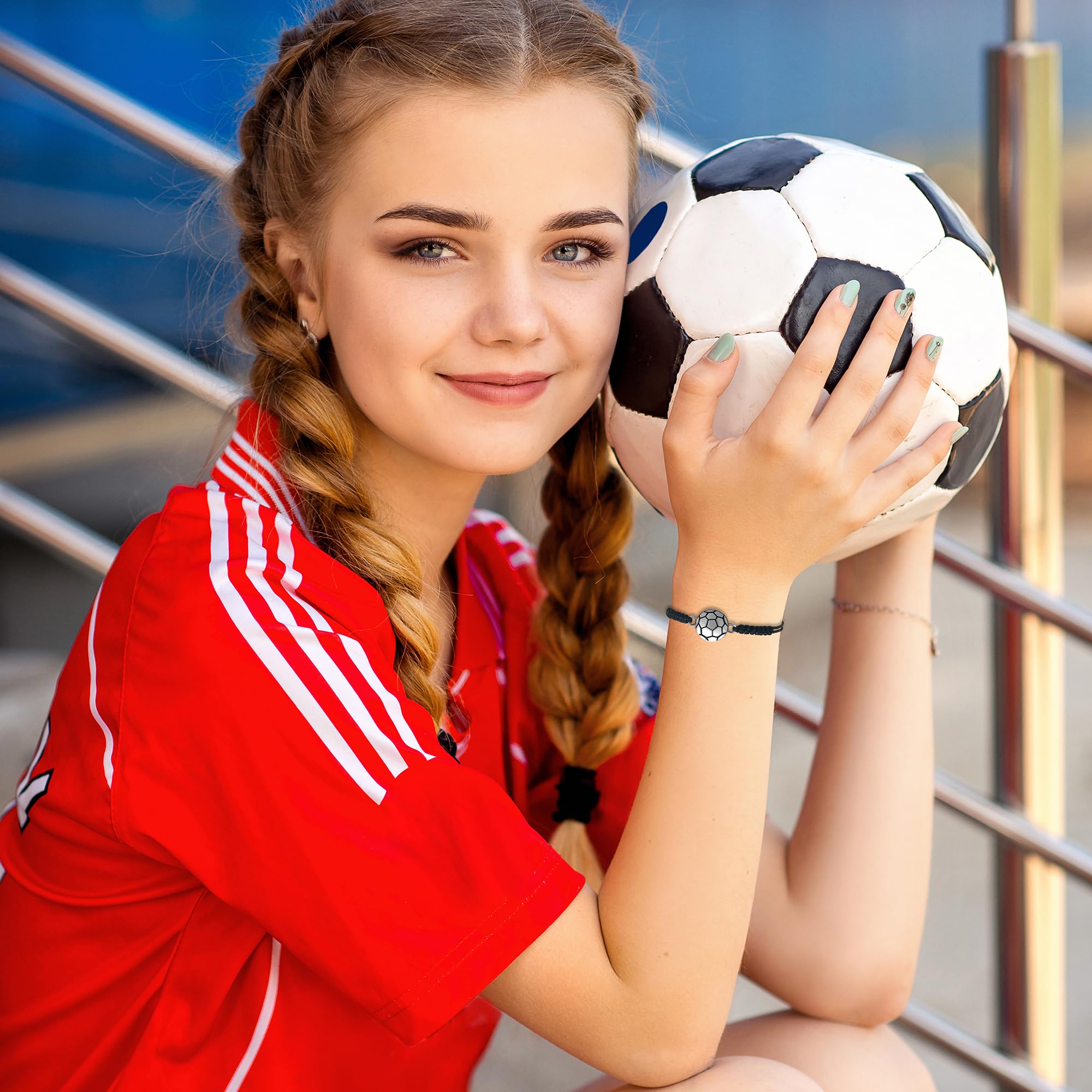 Regalos deportivos para hijo o hija, accesorios deportivos, regalos de San Valentín para adolescentes, 2 pulseras trenzadas, voleibol, fútbol, béisbol, baloncesto, fútbol, regalos para 2