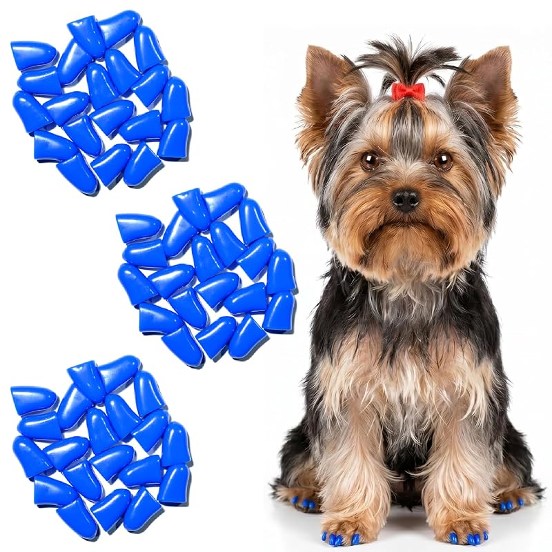 Protetores de unhas para cães zetpo em resina vinílica, 60 unidades, Blue, S