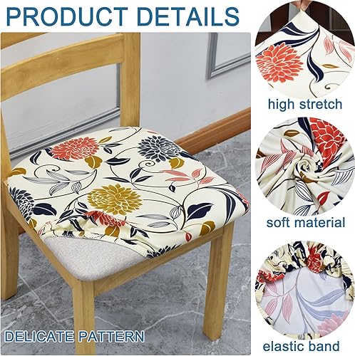 Miniatura 2 de HAOYONG Funda de asiento impermeable para silla de comedor, fundas para sillas de cocina, TPU impermeable, protector de asiento de silla 6 piezas