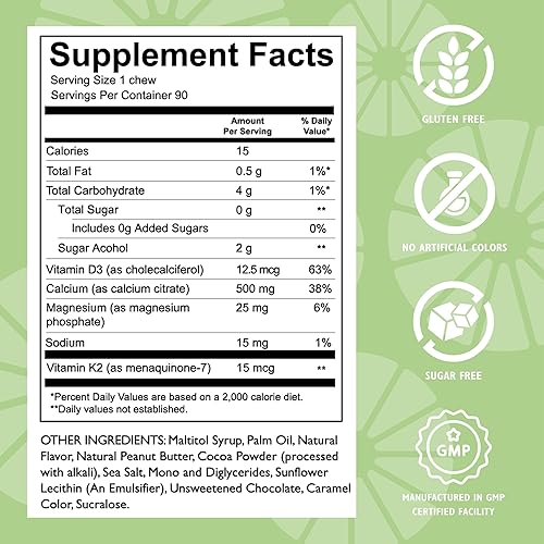 Miniatura 9 de Celebrate Vitamins Bariatric Calcio Citrate Soft Chews Combo con vitamina D3, 500 mg, sin azúcar y sin gluten, limonada de frambuesa, 90 unidades