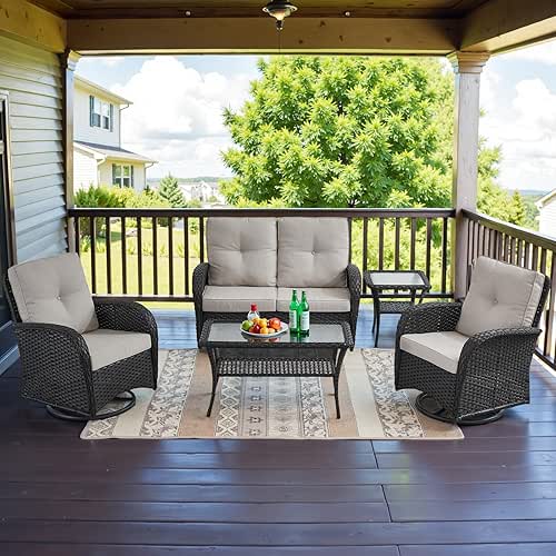 Belord 5-Piece Patio Furniture - Outdoor Conversation with Deep Seating
