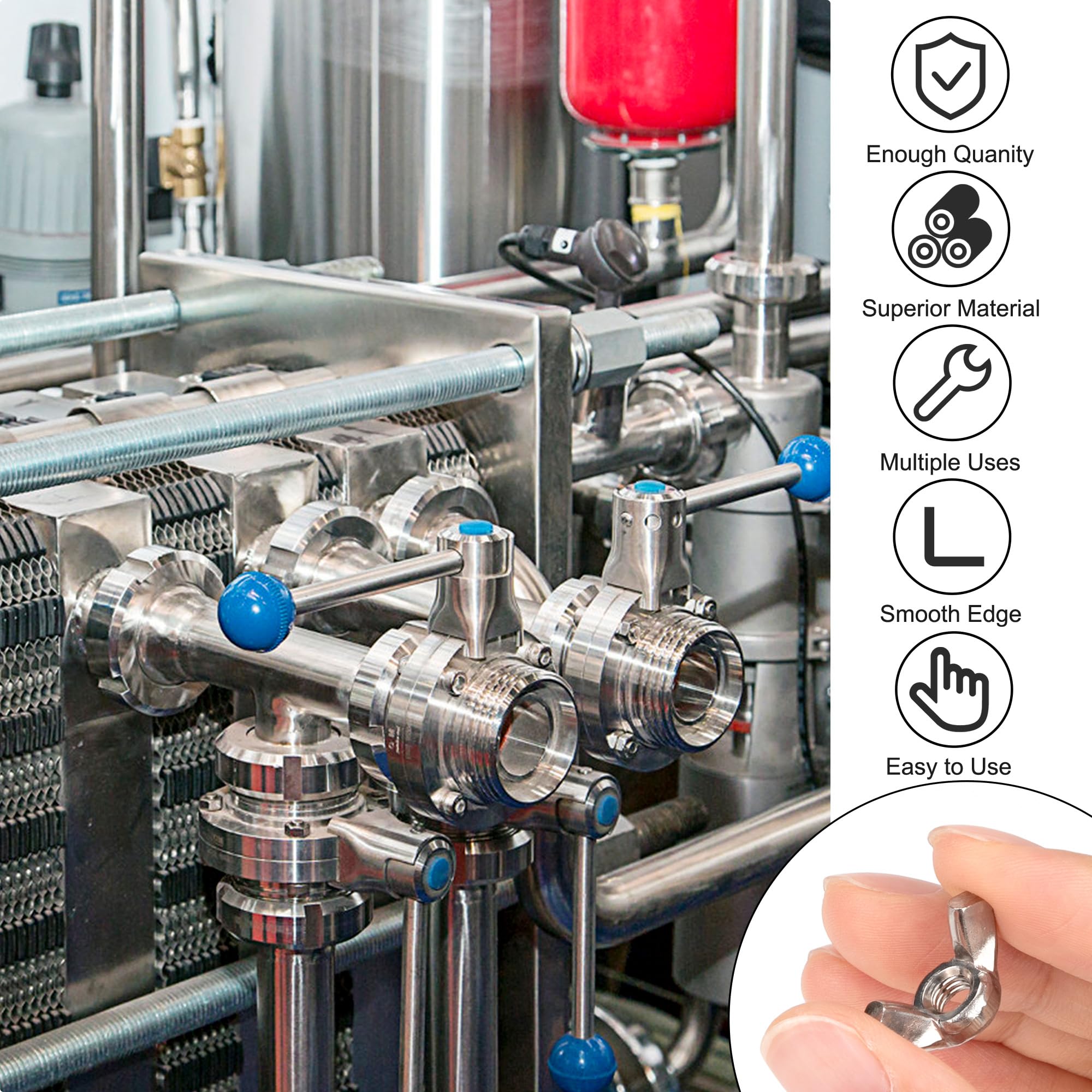 Dadi A Farfalla M5 In Acciaio Inox 304 - 50 Pezzi Per Fai Da Te, Edilizia E Meccanica - Foto 12