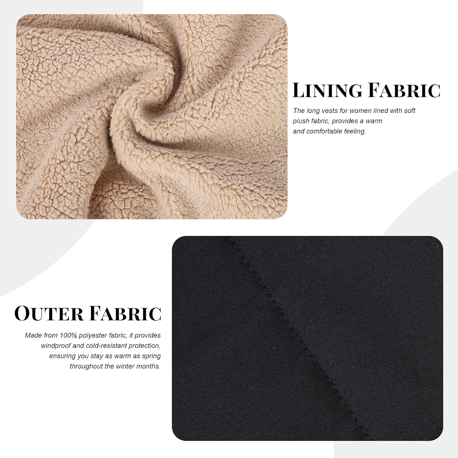 GOKTOW Womens Fall Long Puffer Vest 2025 - Reversible Sleeveless, Hoodie with Pockets Jacket, Warm Winter Coat Outerwear - Image 2