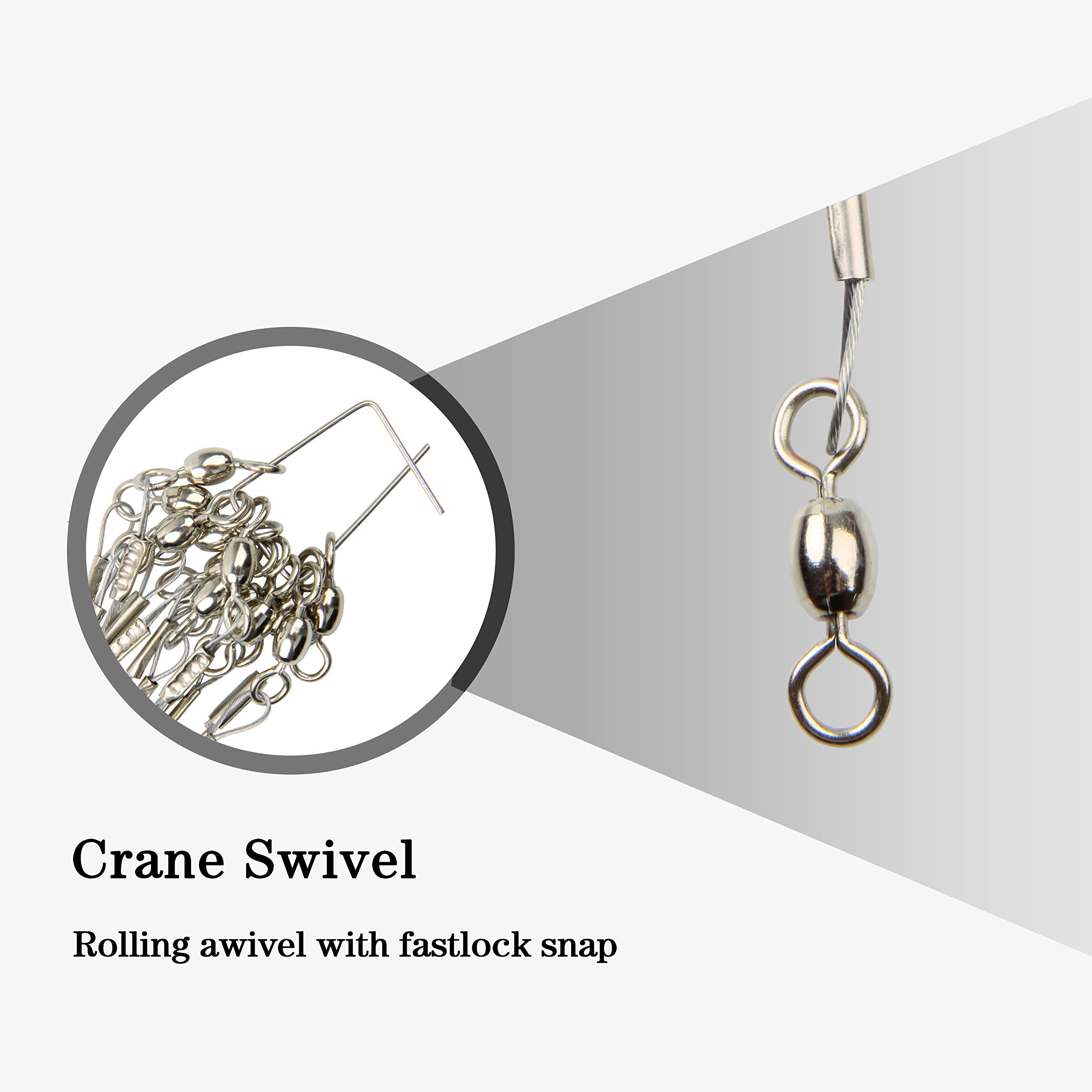 20/40 Uds línea de líder de pca aparejos de pca de Surf de agua salada aparejo líder de alambre de acero inoxidable con equipo de pca giratorio - AliExprs