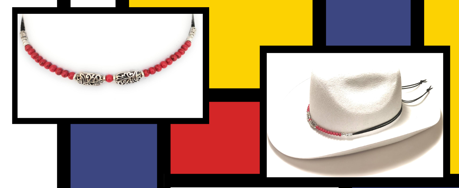 Amazon.com: Red Turquoise Hat Band Genuine Gemstone Beads  display picture 2