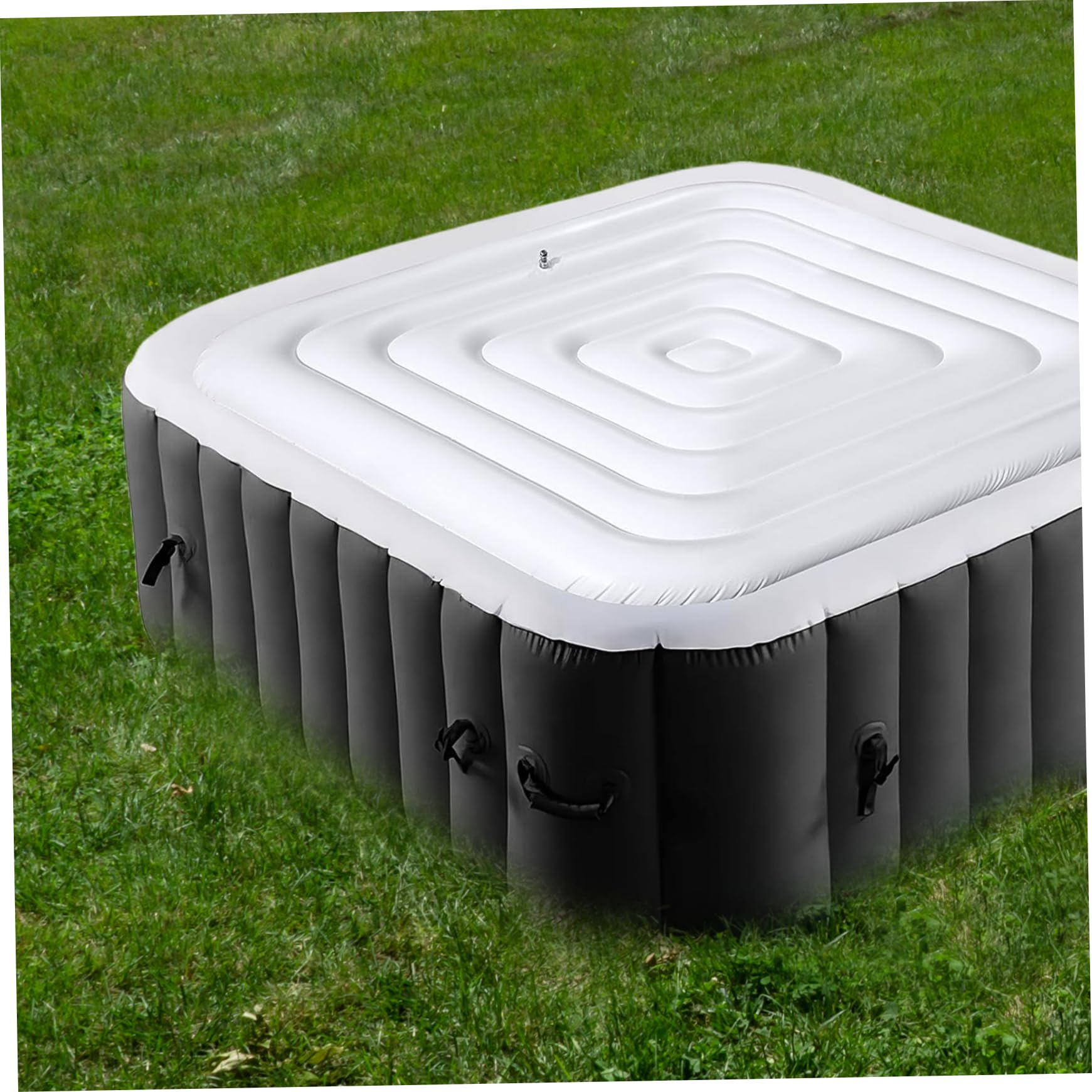 Couverture de Spa Gonflable Ronde de 57 Pouces, avec Valve, Coupe-Vent, résistante à la Neige, isolée, carrée