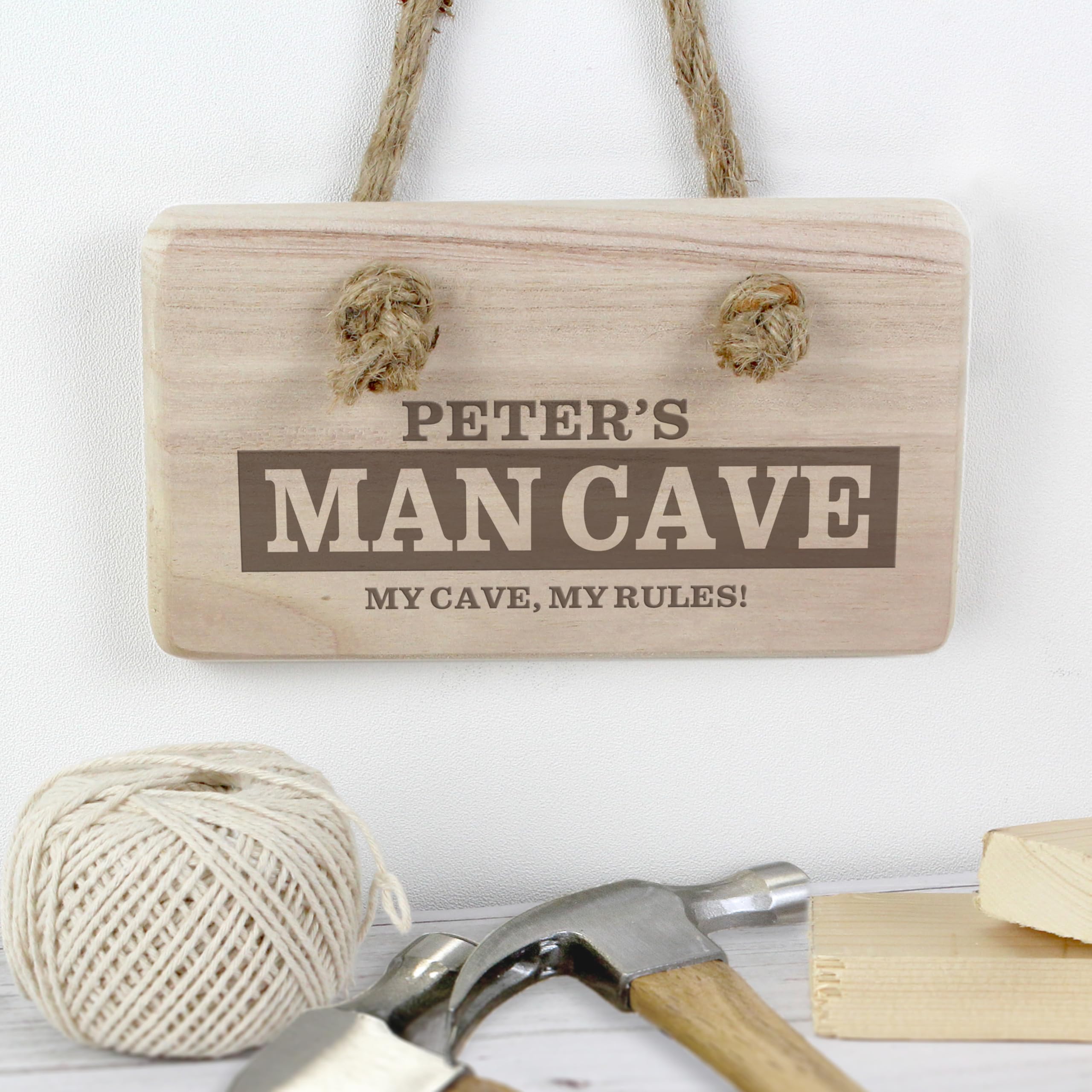 Personalised Memento Personalised Man Cave Wooden Sign