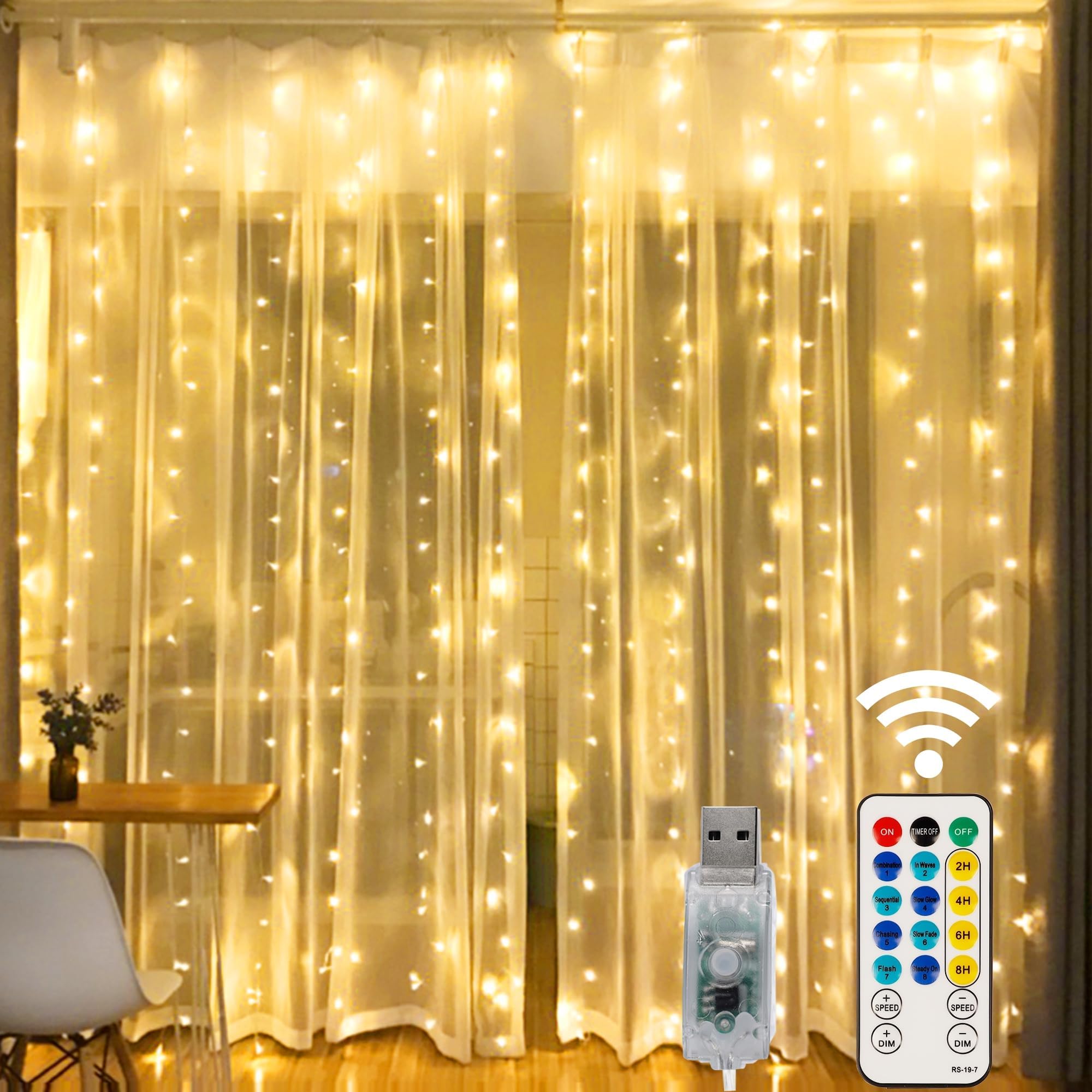 HOME LIGHTING 600 LED Curtain Lights Fairy Starry String