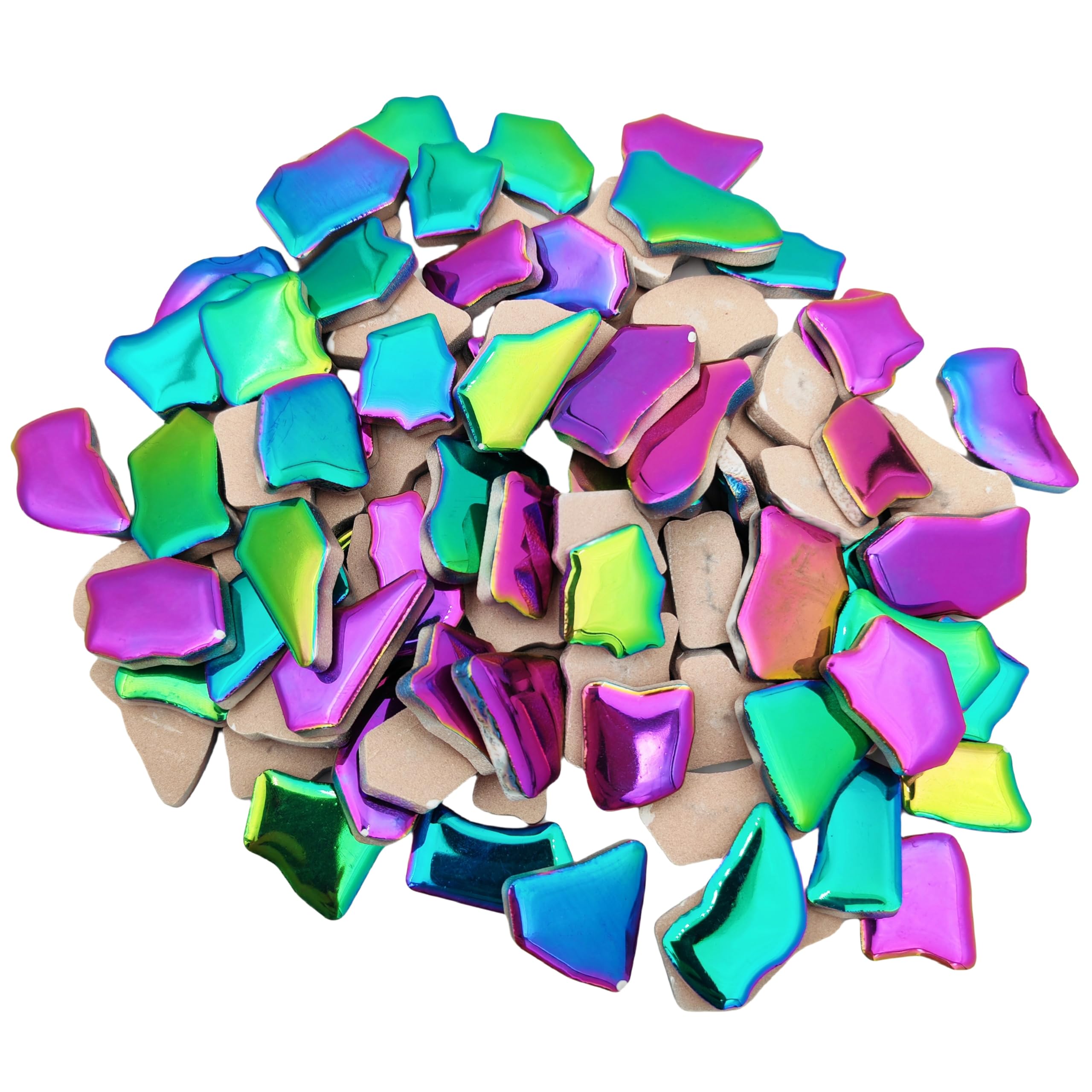 500g Irregular Ceramics Mosaic Tiles, 2-4CM Mosaic Pieces Stones for DIY Mosaic Making Craft Hobby Arts Home Wall Decoration (Rainbow) - Image 4