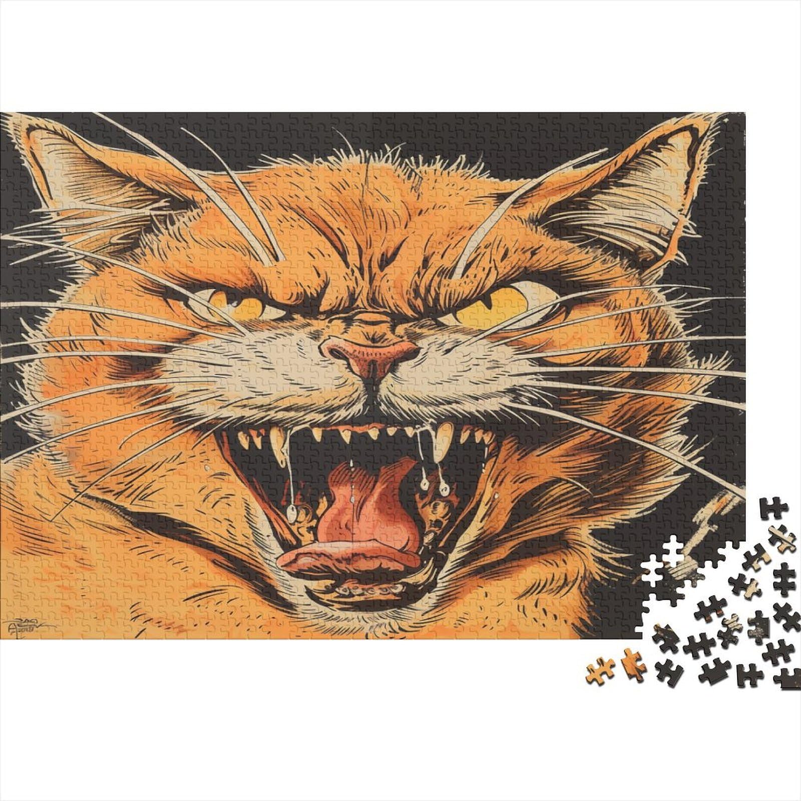 Śliczne puzzle dla kota 1000 sztuk puzzle dla dorosłych puzzle puzzle klasyczne gry puzzle do dekoracji ścian ramki na zdjęcia rodzinne 1000 sztuk (75 x 50 cm)