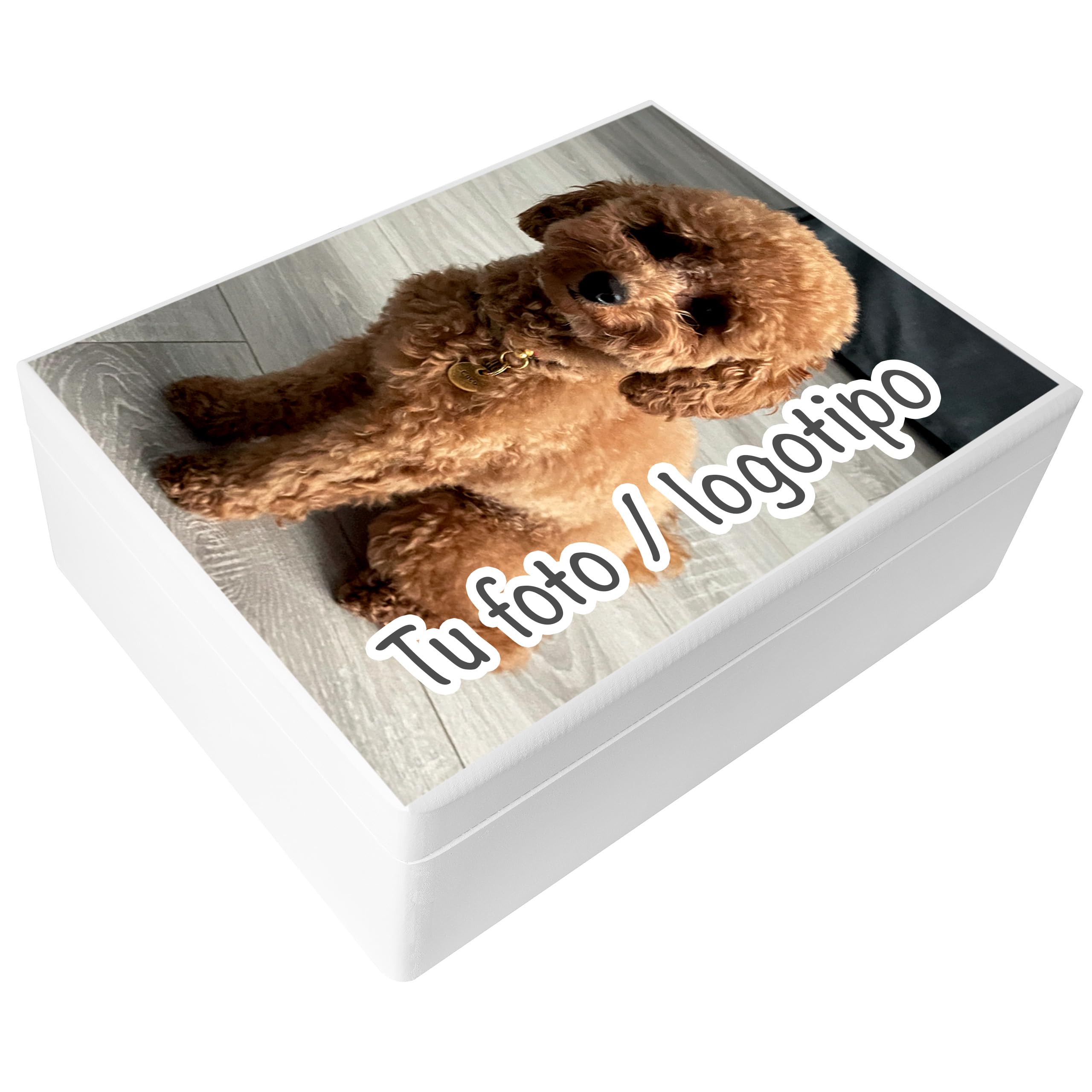 Creative Deco Blanca Caja con tu Foto Personalizado - Idea de Regalo Personalizada | Cajas Madera de Recuerdos Personalizadas | Para Mujeres, Hombres y Parejas | Personalizados para Cumpleaños Fiestas